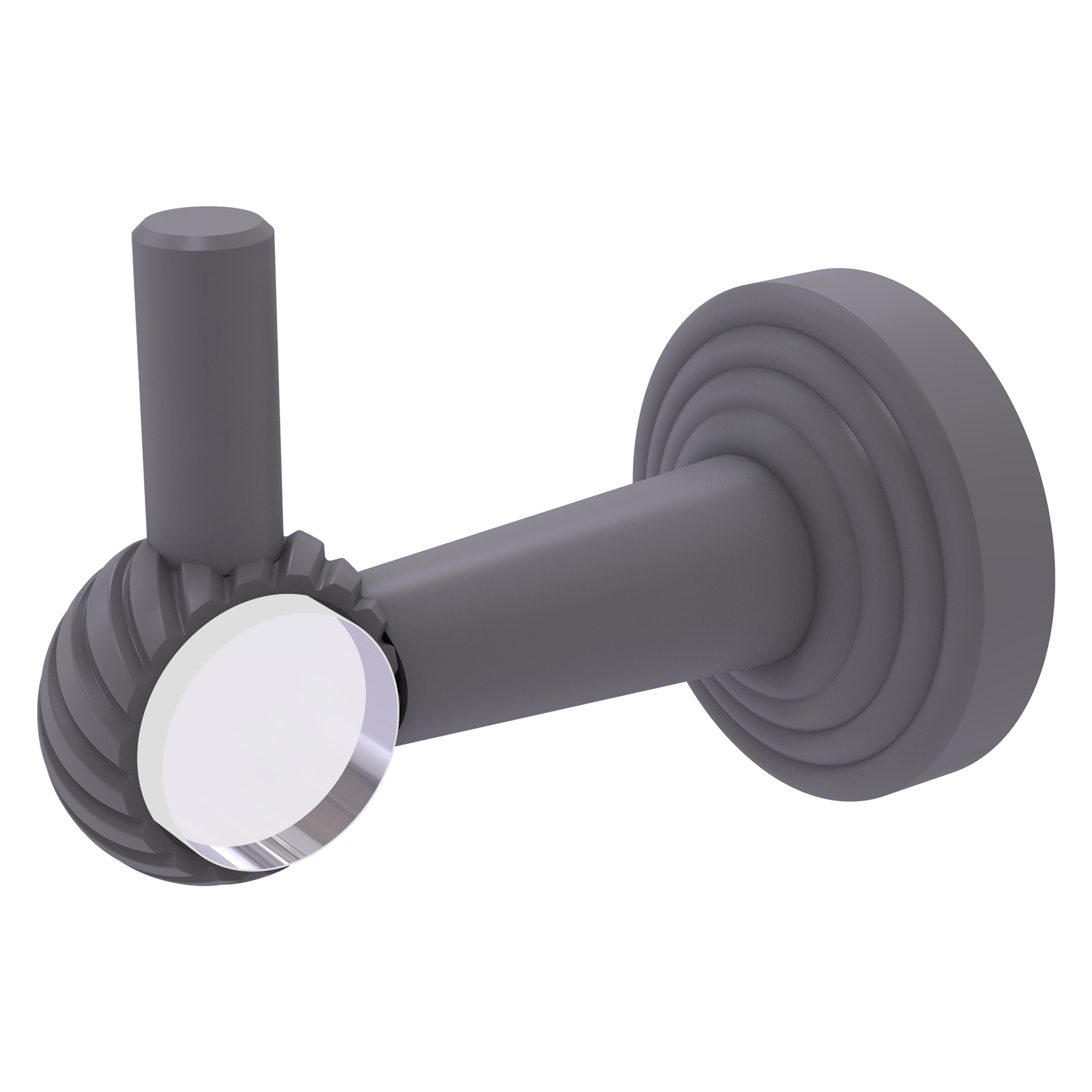 Gancho para toallas de pared de montaje único en color gris mate de Allied Brass Pacific Beach PB-20T-GYM