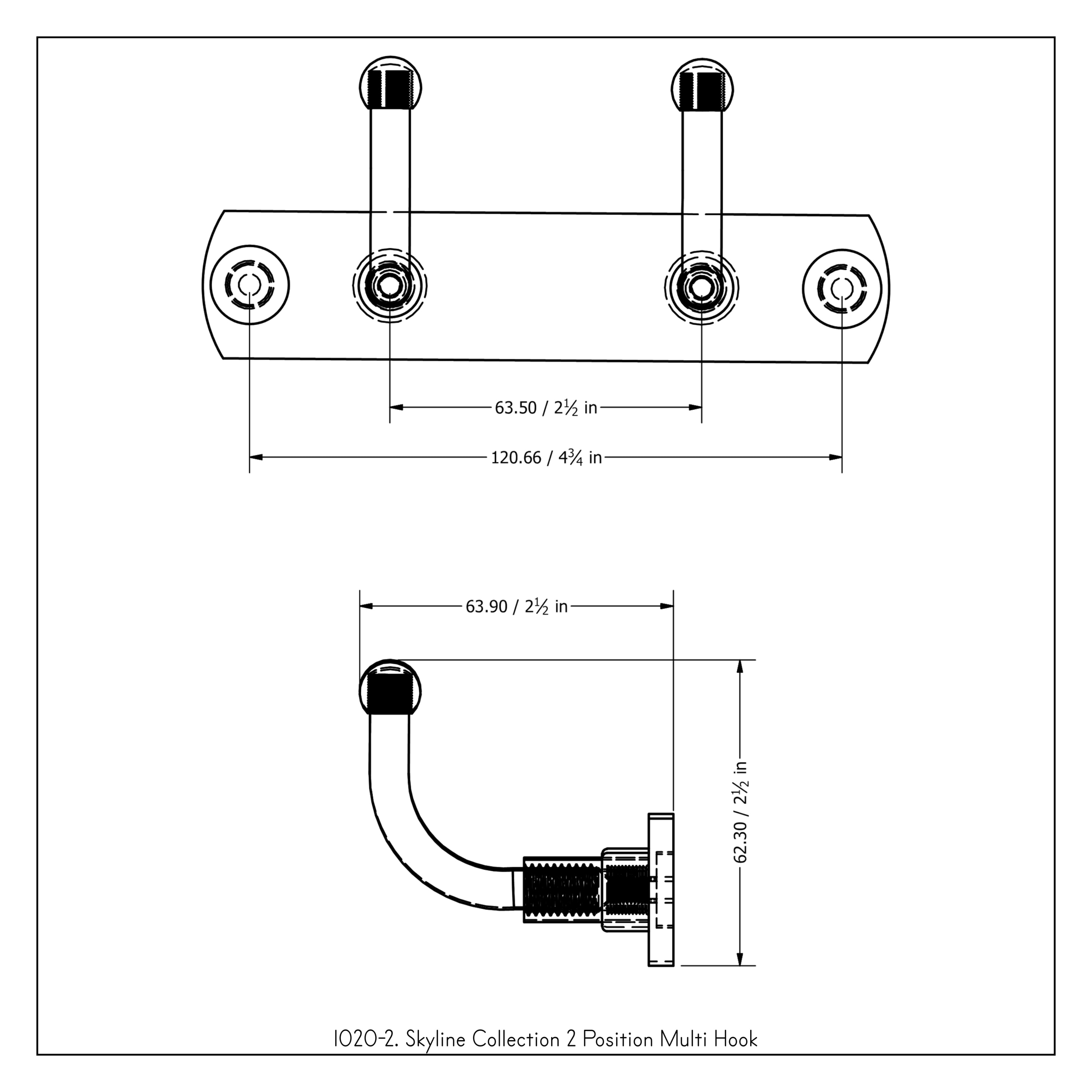 Gancho para toallas de montaje en pared doble de Níquel Satinado Allied Brass Skyline