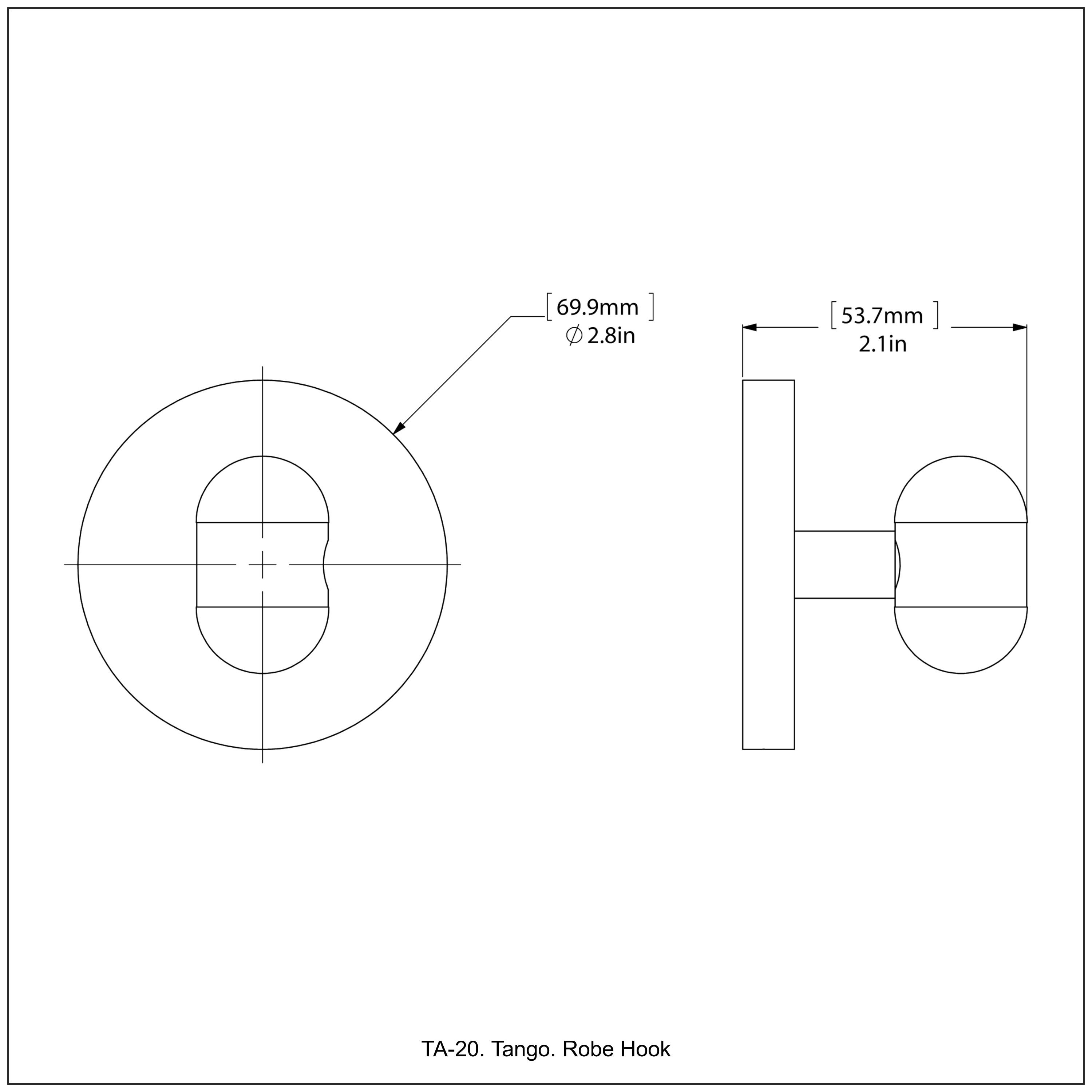 Gancho de Toalla de Montaje en Pared de Latón Sin Barnizar Allied Brass Tango TA-20-UNL