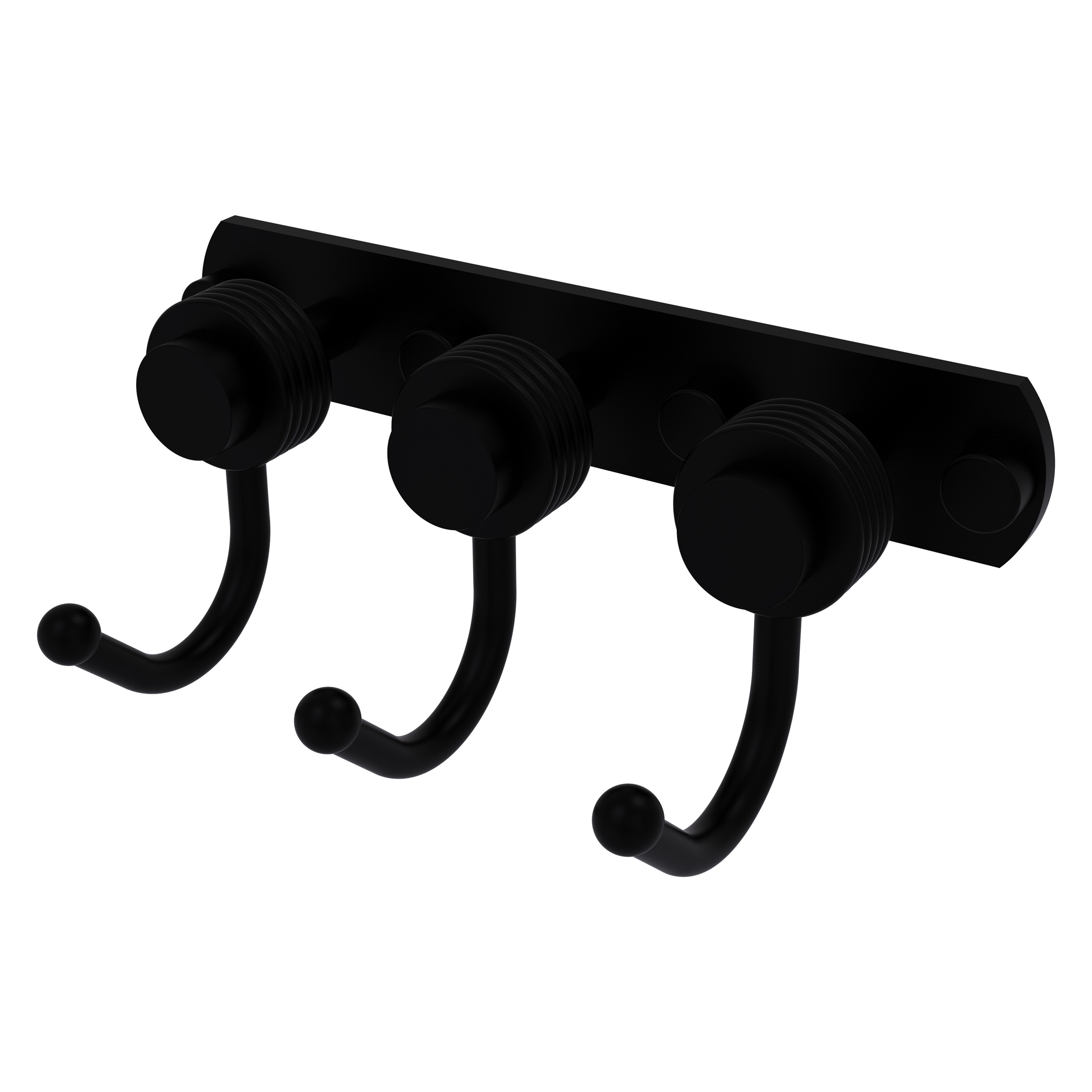 Colgador de Toallas de Triple Gancho Montado en Pared en Negro Mate - Allied Brass Mercurio 920G-3-BKM