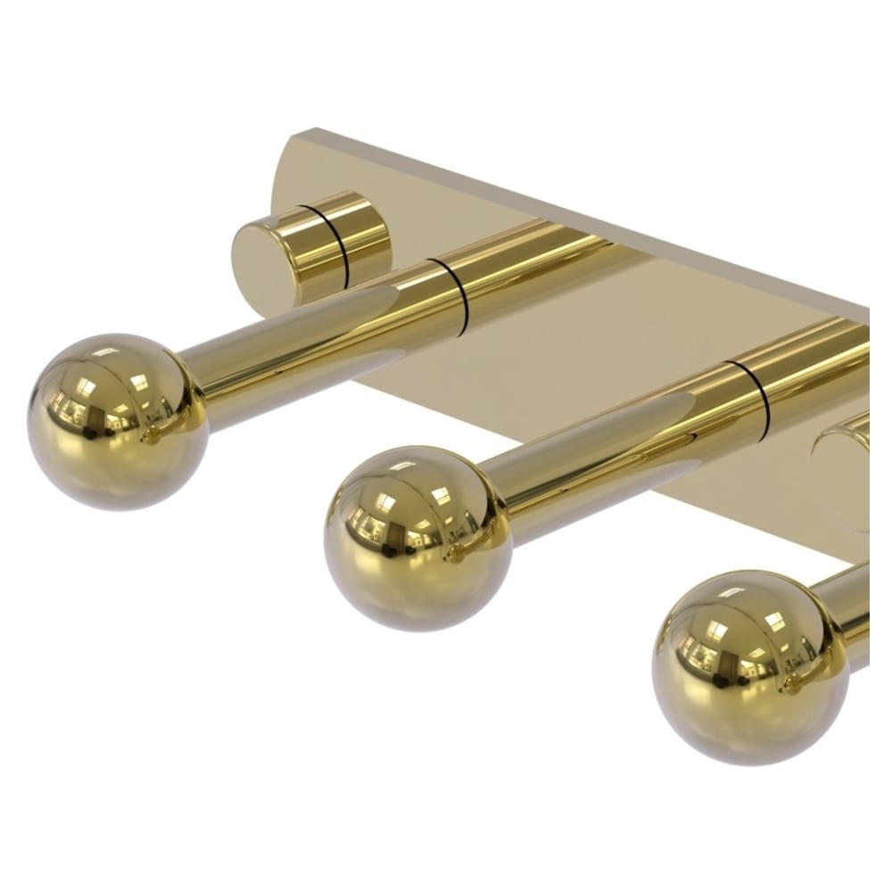 Percha de toalla para montaje en pared de 6 ganchos de latón sin laca de la línea Prestige Skyline de Allied Brass (P1000-20-6-UNL)