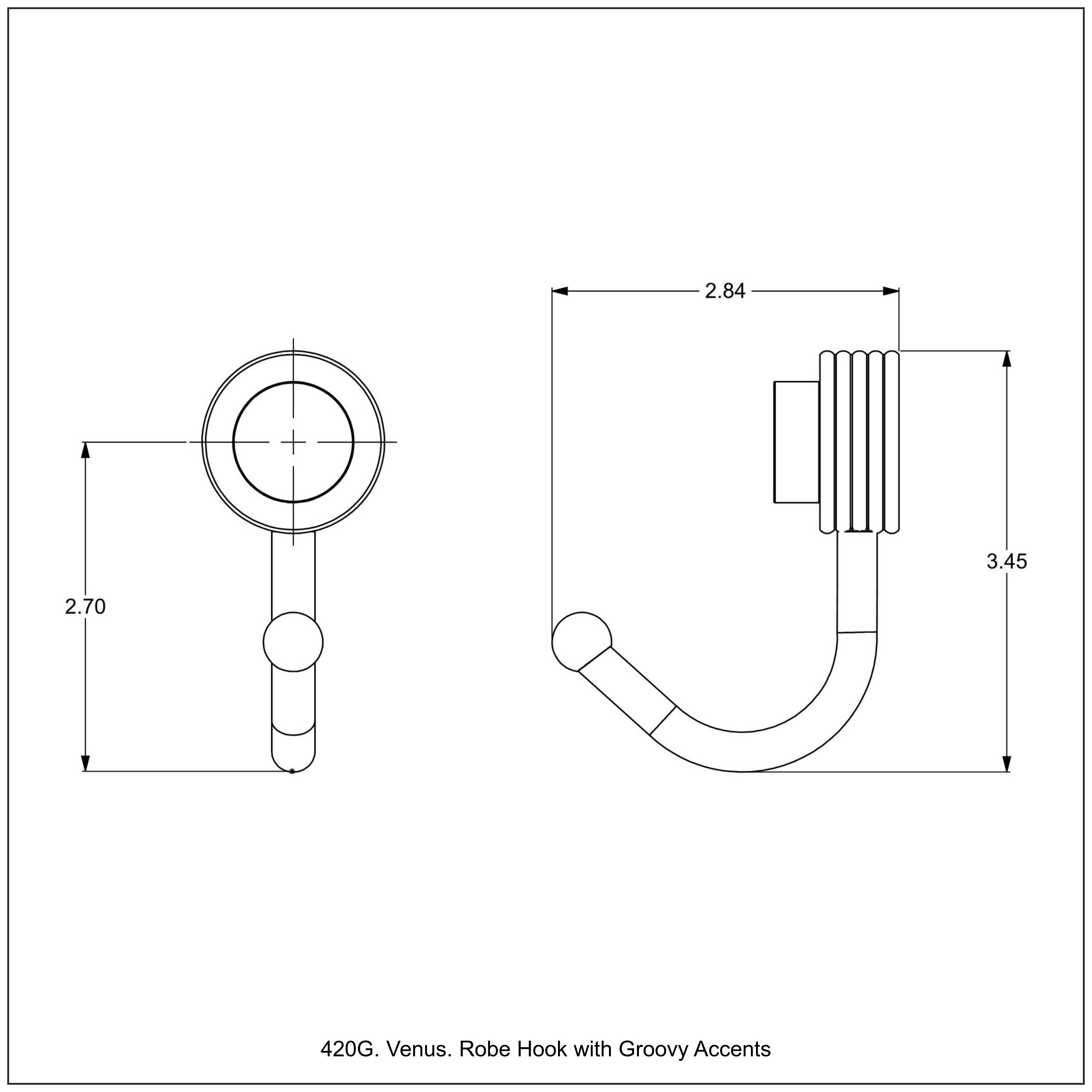 Gancho para toalla de montaje en pared de bronce antiguo de Allied Brass Venus - Gancho simple 420G-ABZ