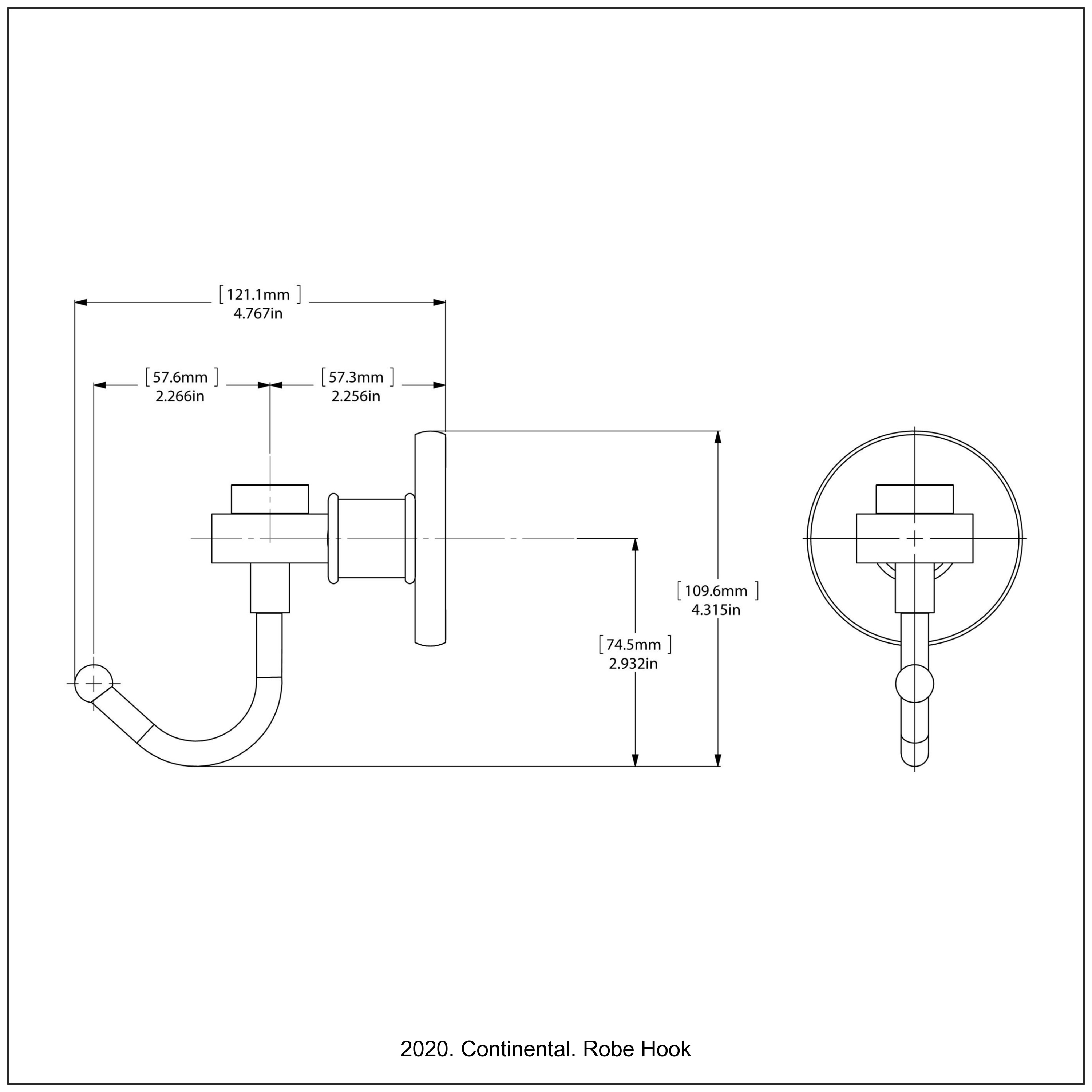 Colgador de Toallas de Pared Allied Brass Continental en Bronce Aceitado con Gancho Individual