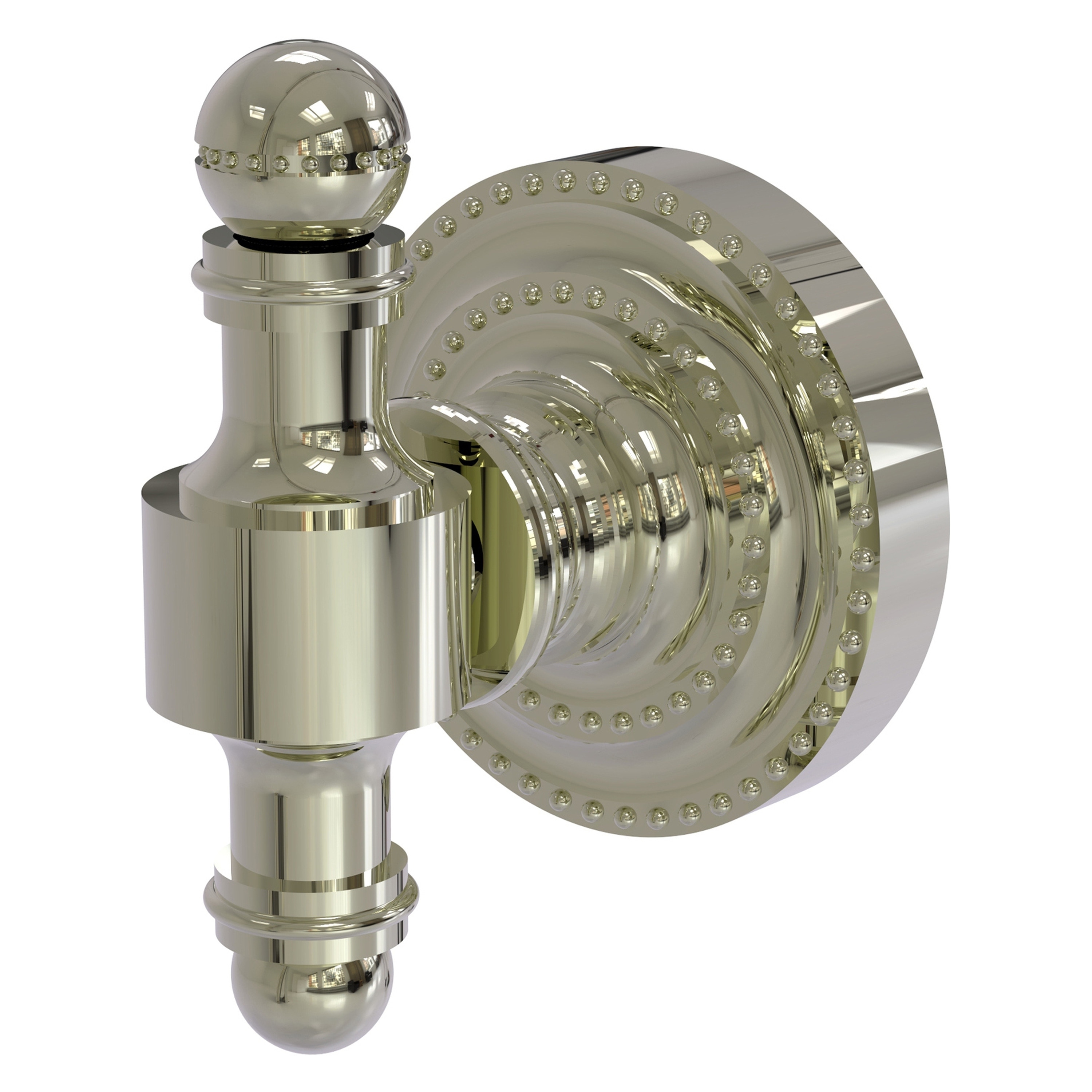 Colgador de Toallas de Pared de Gancho Único en Níquel Pulido con Diseño Retro de Puntos