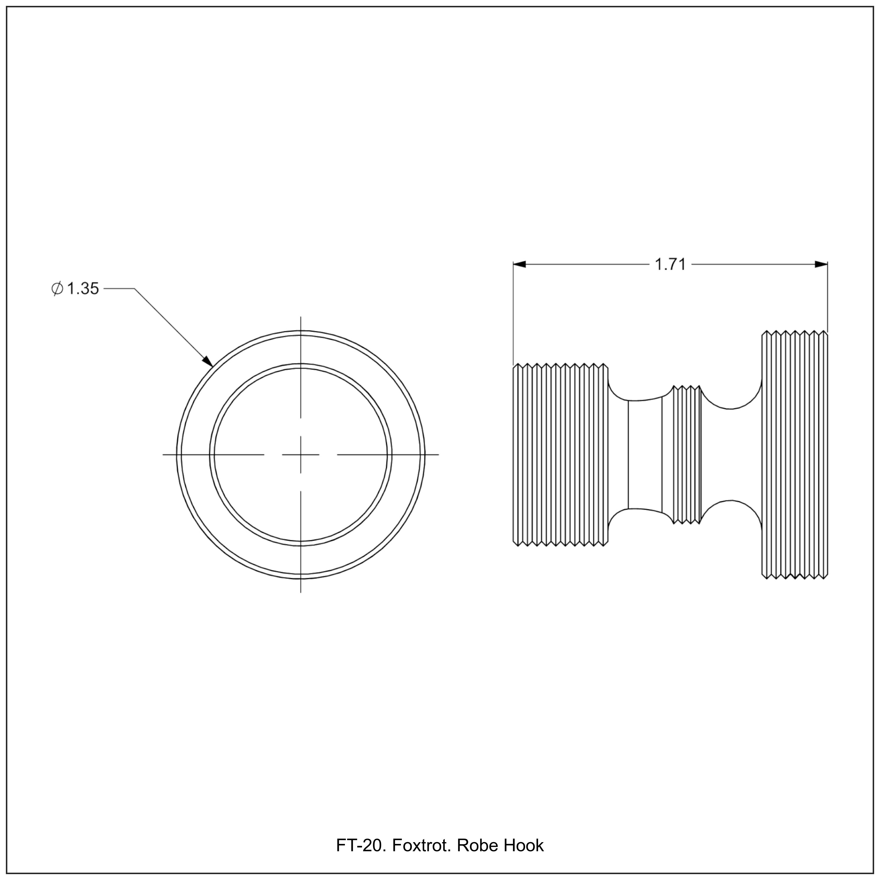 Colgador de Toallas de Pared de Níquel Pulido con Gancho Individual Foxtrot FT-20-PNI