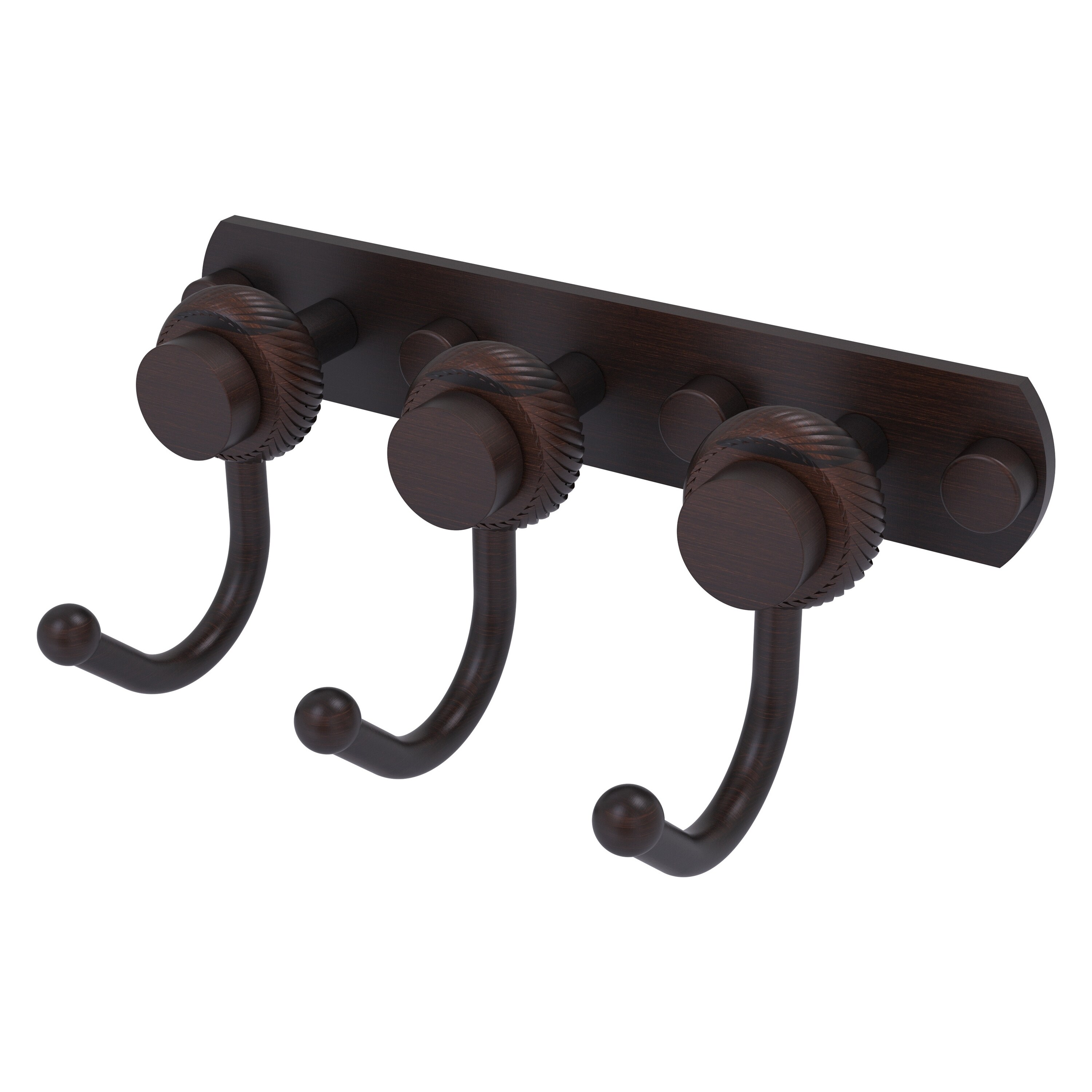 Colgador de Toallas de Pared de Triple Gancho en Bronce Veneciano de Mercurio 920T-3-VB