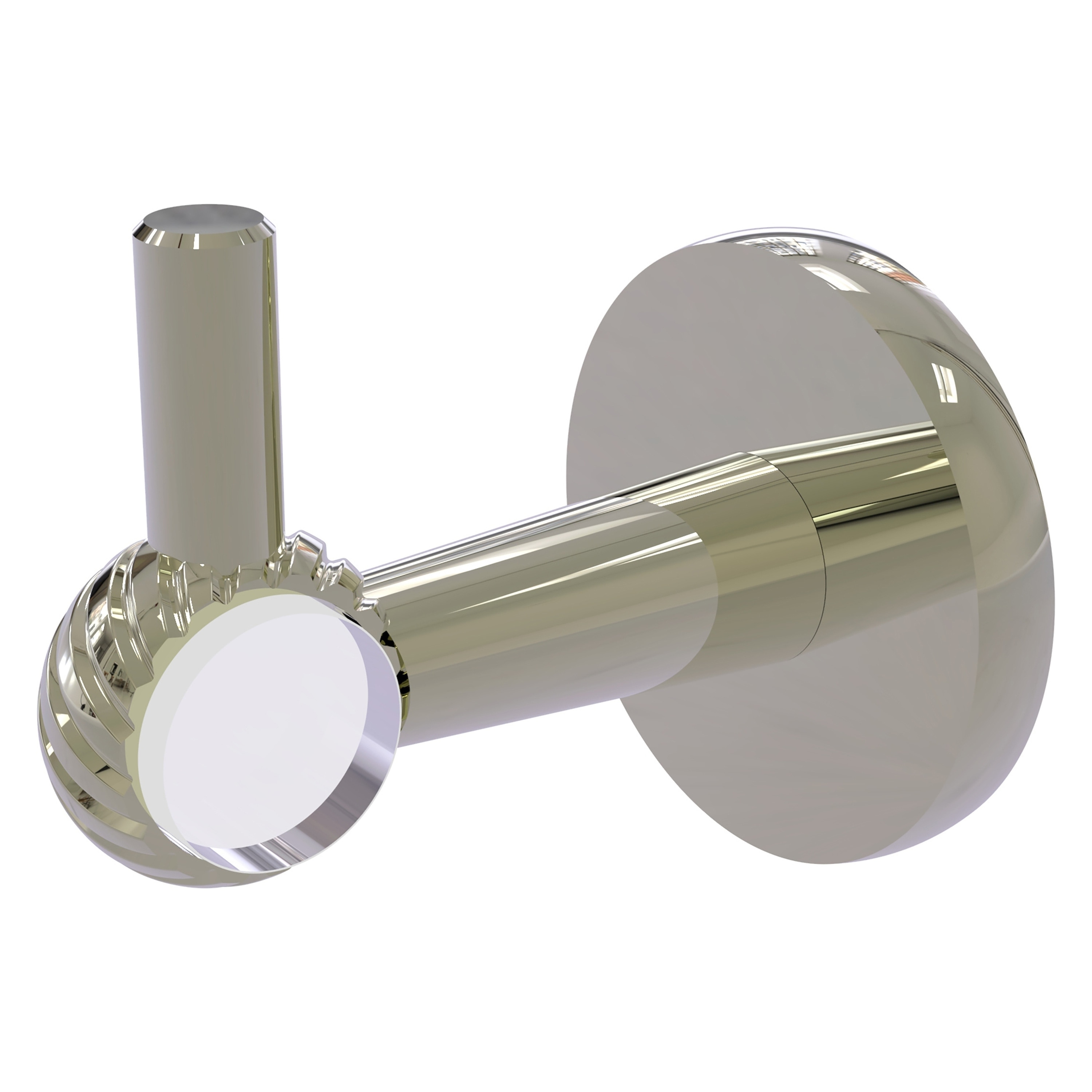 Colgador de toallas de pared con un gancho de níquel pulido de la línea Clearview de Allied Brass.