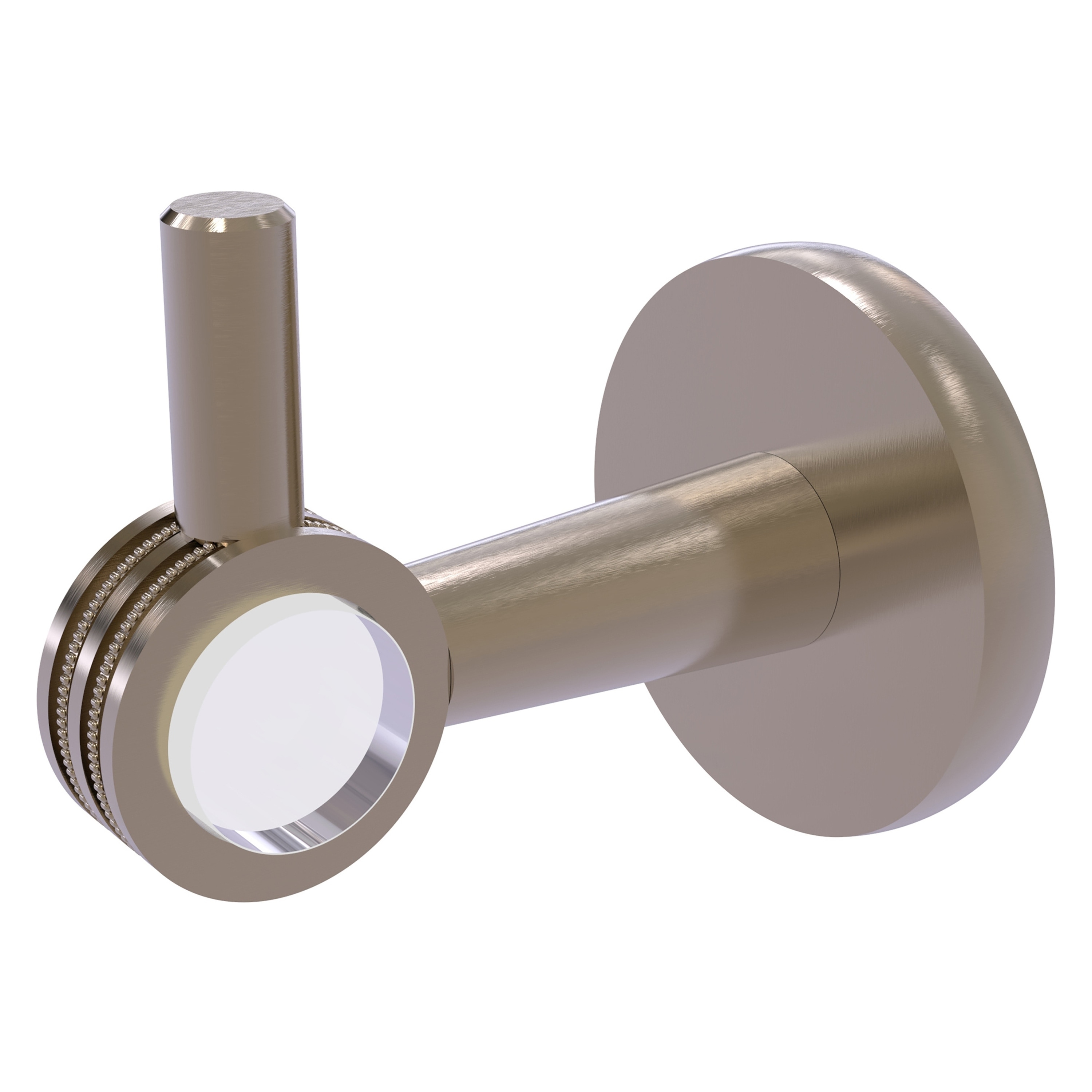 Percha de pared de gancho único de latón claro estilo antiguo en acabado peltre CV-20D-PEW
