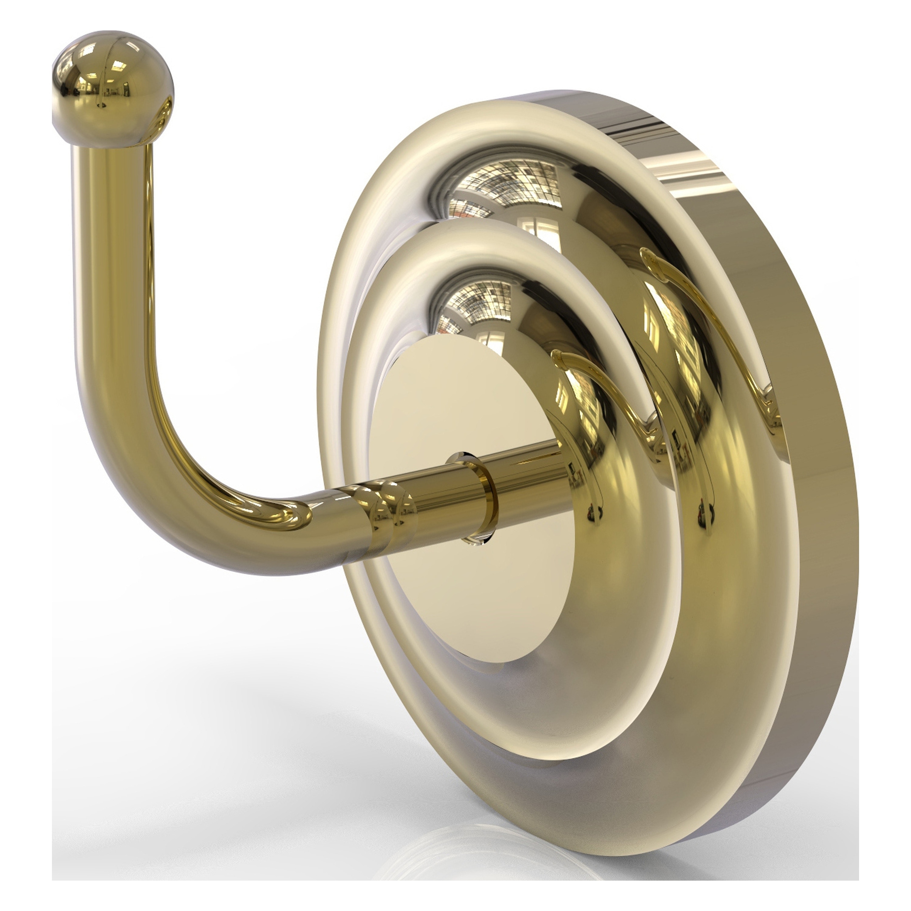 Gancho para toalla de montaje en pared de latón sin lacar Allied Brass Que New - Gancho individual.