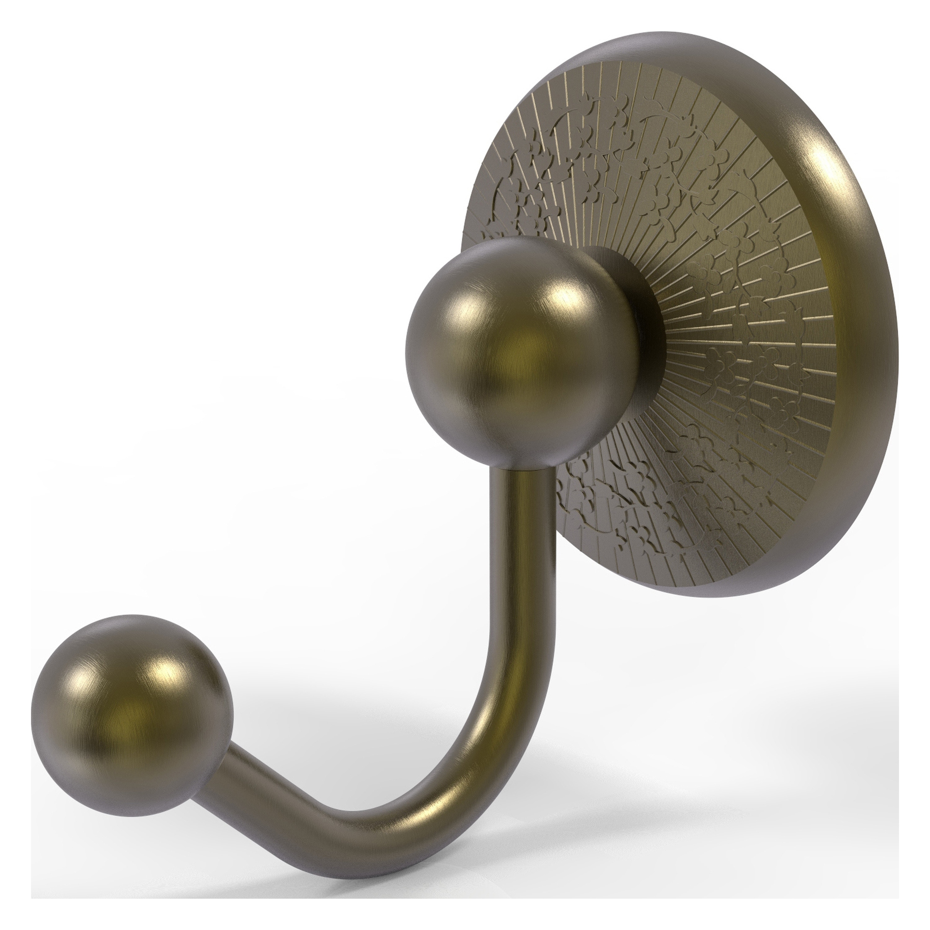 Gancho para toalla de pared de latón antiguo de una sola percha Allied Brass Prestige Monte Carlo.