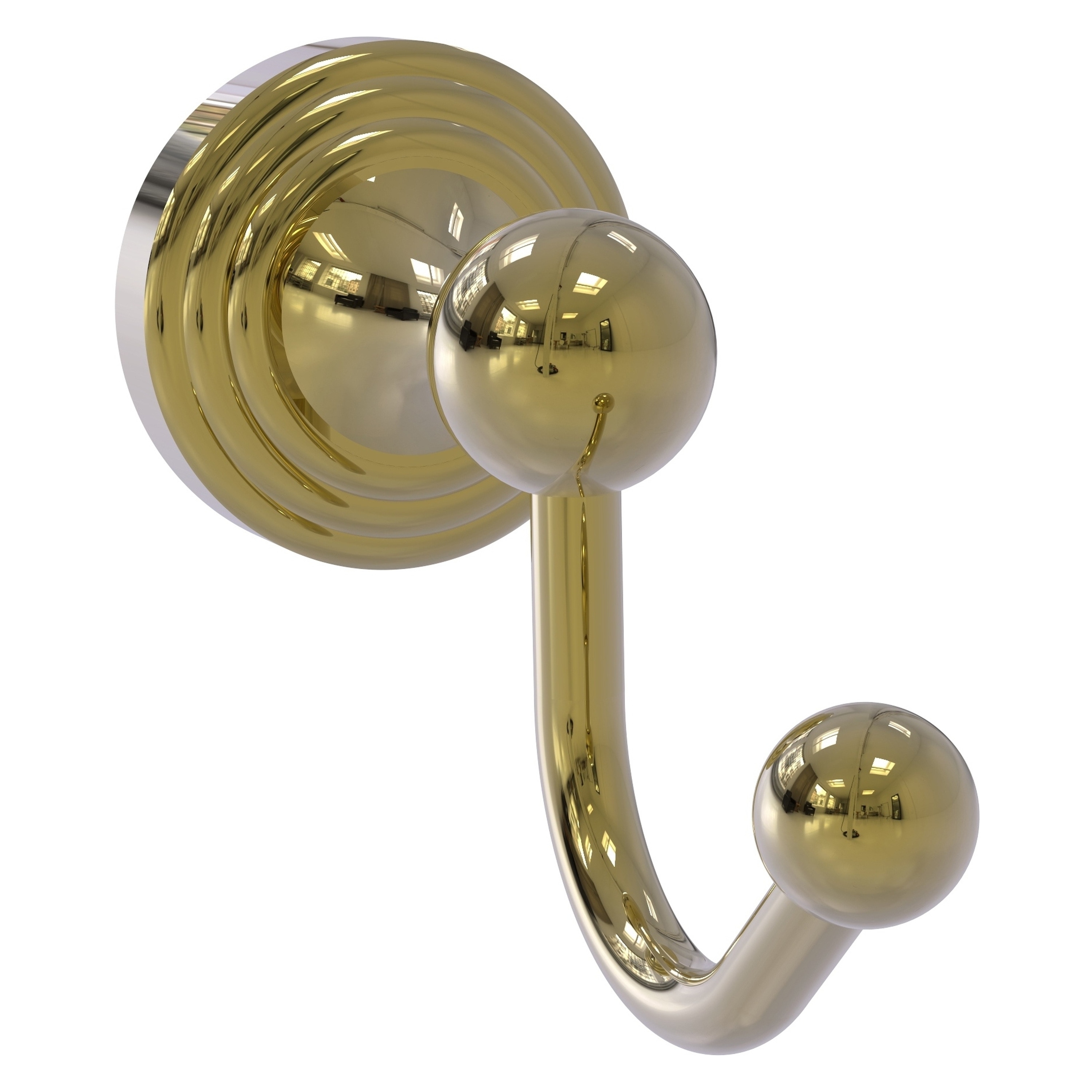 Colgador de toallas de pared con gancho simple en latón sin lacar Sag Harbor de Allied Brass