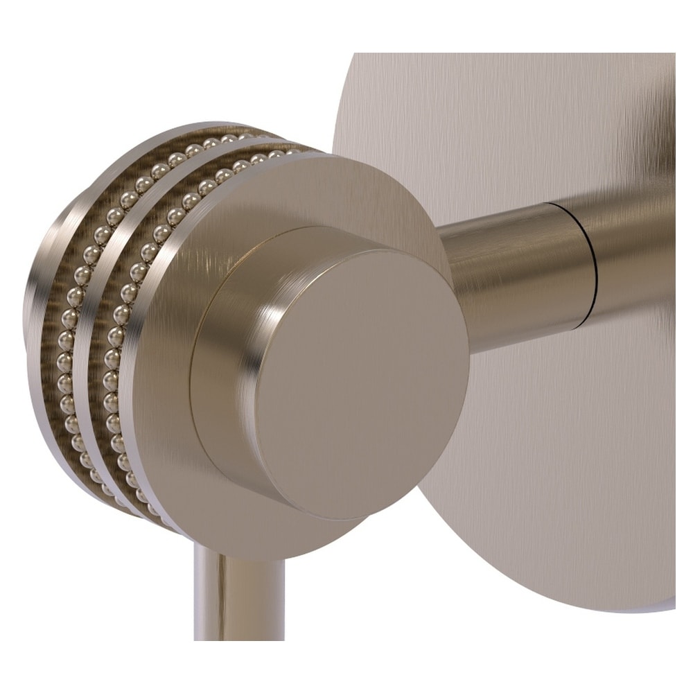 Colgador de toallas de pared de una sola percha de latón envejecido marca Allied Brass Satellite Orbit Two
