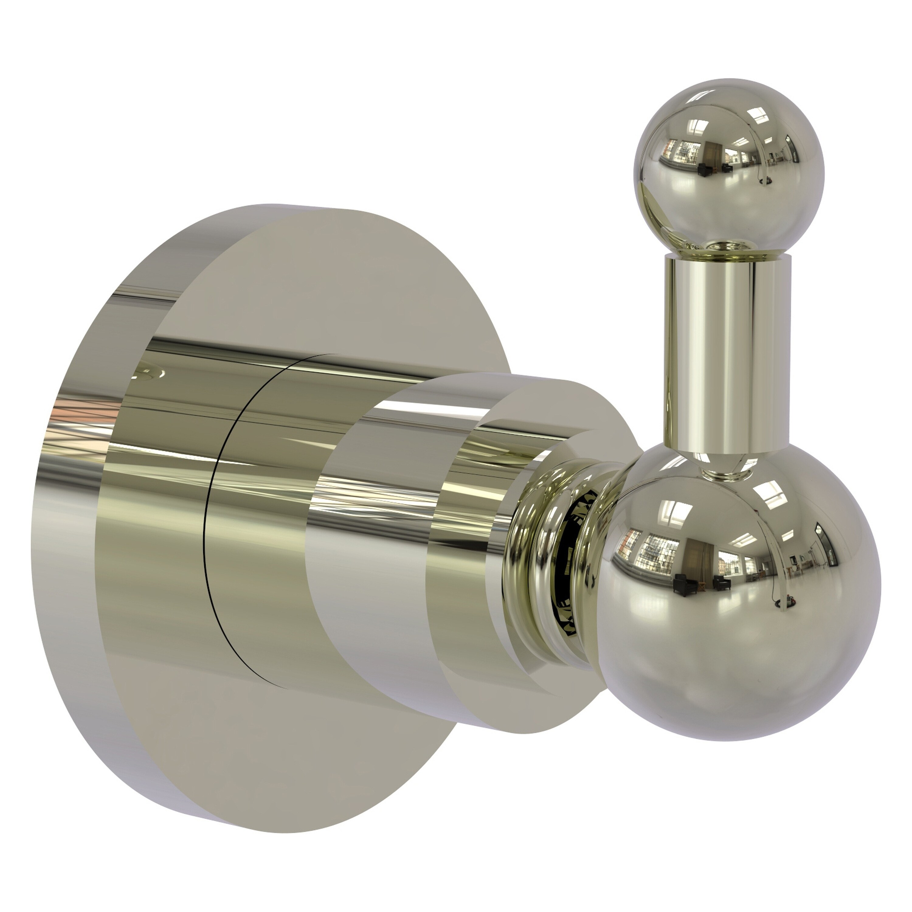 Colgador de Toallas de Pared de Níquel Pulido de Allied Brass Astor Place con un Solo Gancho - Modelo AP-20-PNI