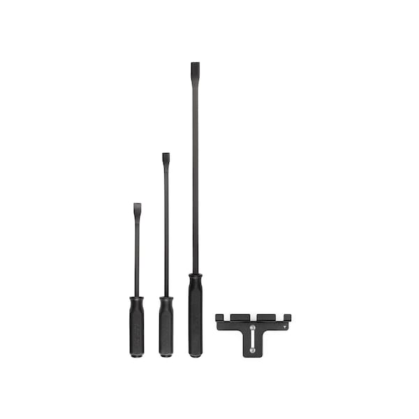Tekton Angled End Handled Pry Bar Set with Wall Hanger, 3-Piece (12, 17, 25 in.) - LSQ96503