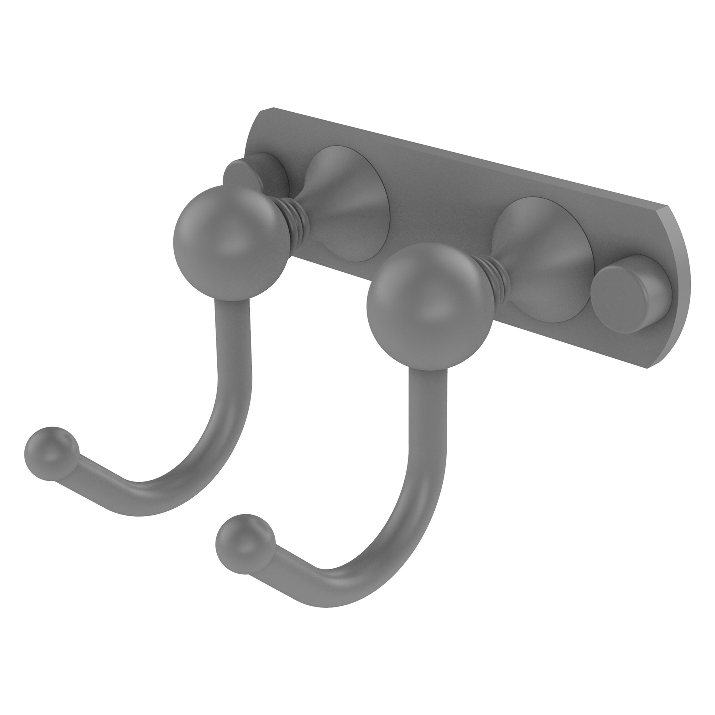 Gancho Doble de Pared en Montaje Gris Mate Allied Brass Shadwell