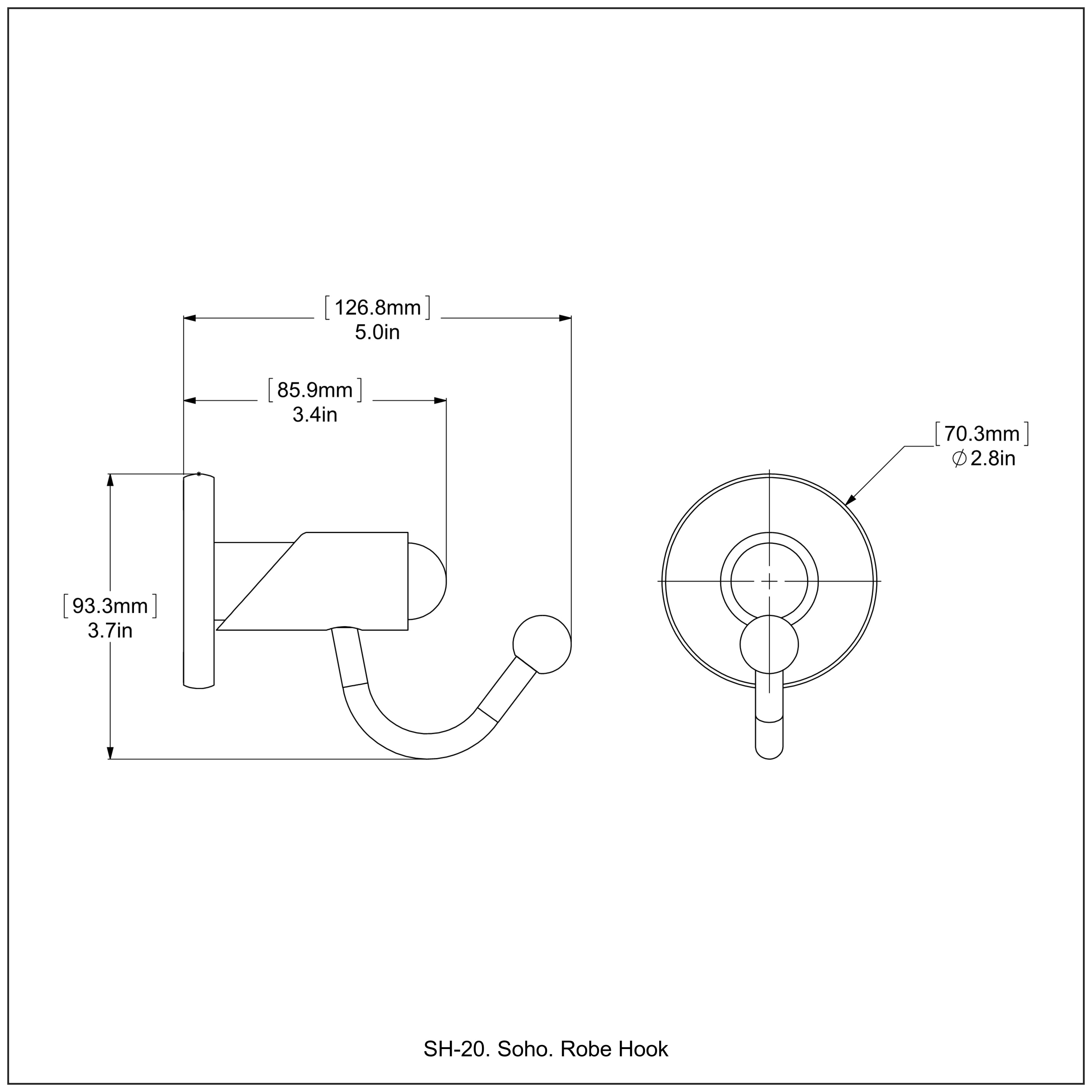 Gancho de toalla de pared individual con acabado en níquel pulido Soho de Allied Brass SH-20-PNI.
