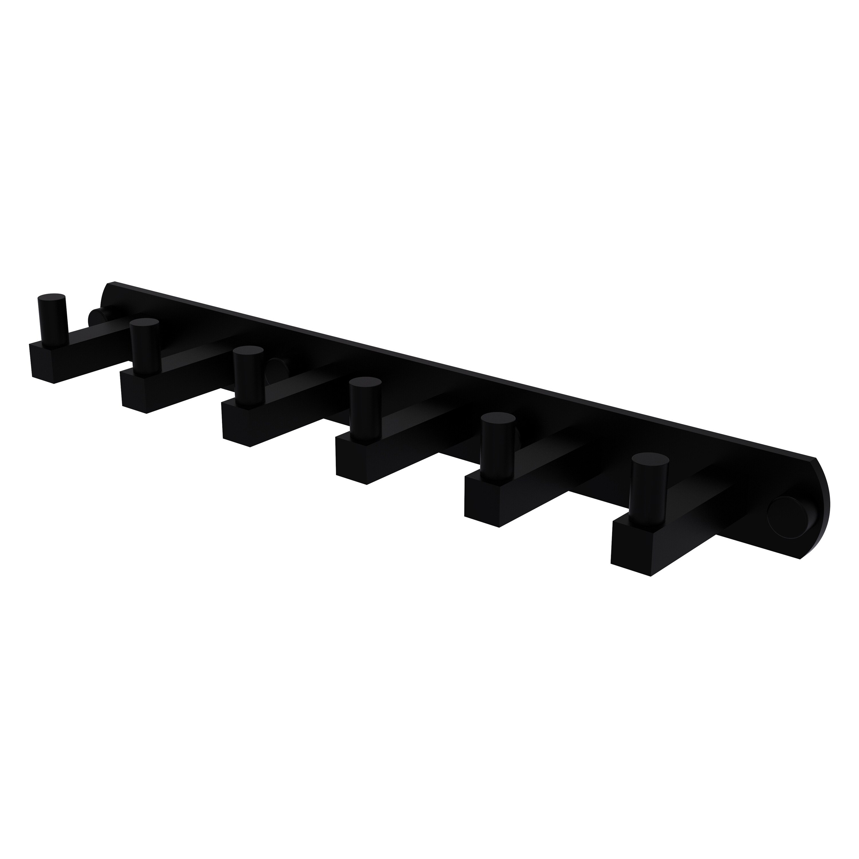 Colgador para toallas de montaje en pared con 6 ganchos en negro mate Allied Brass Montero MT-20-6-BKM