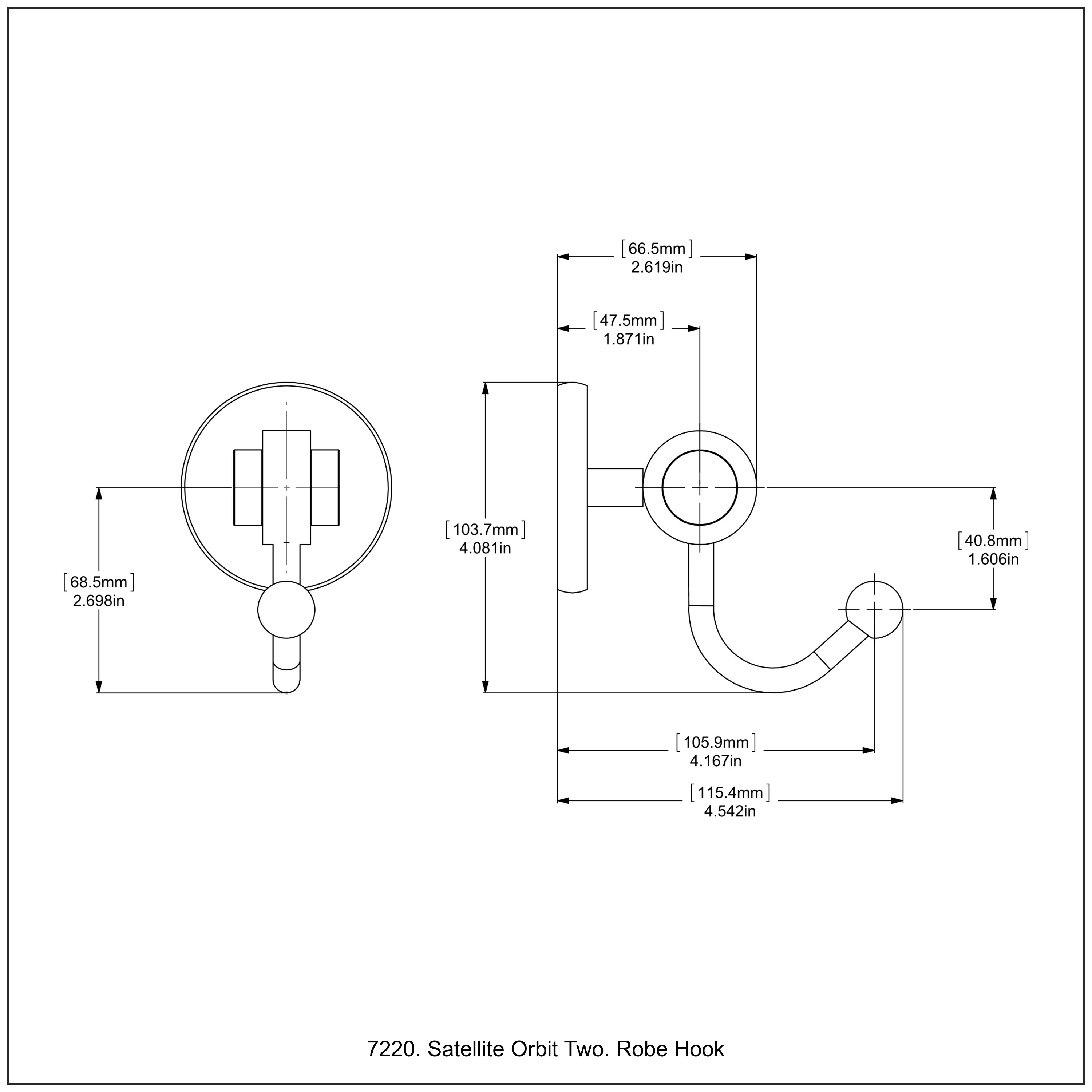 Gancho para toalla de montaje en pared de una sola perilla en latón envejecido - Allied Brass Satellite Orbit Two