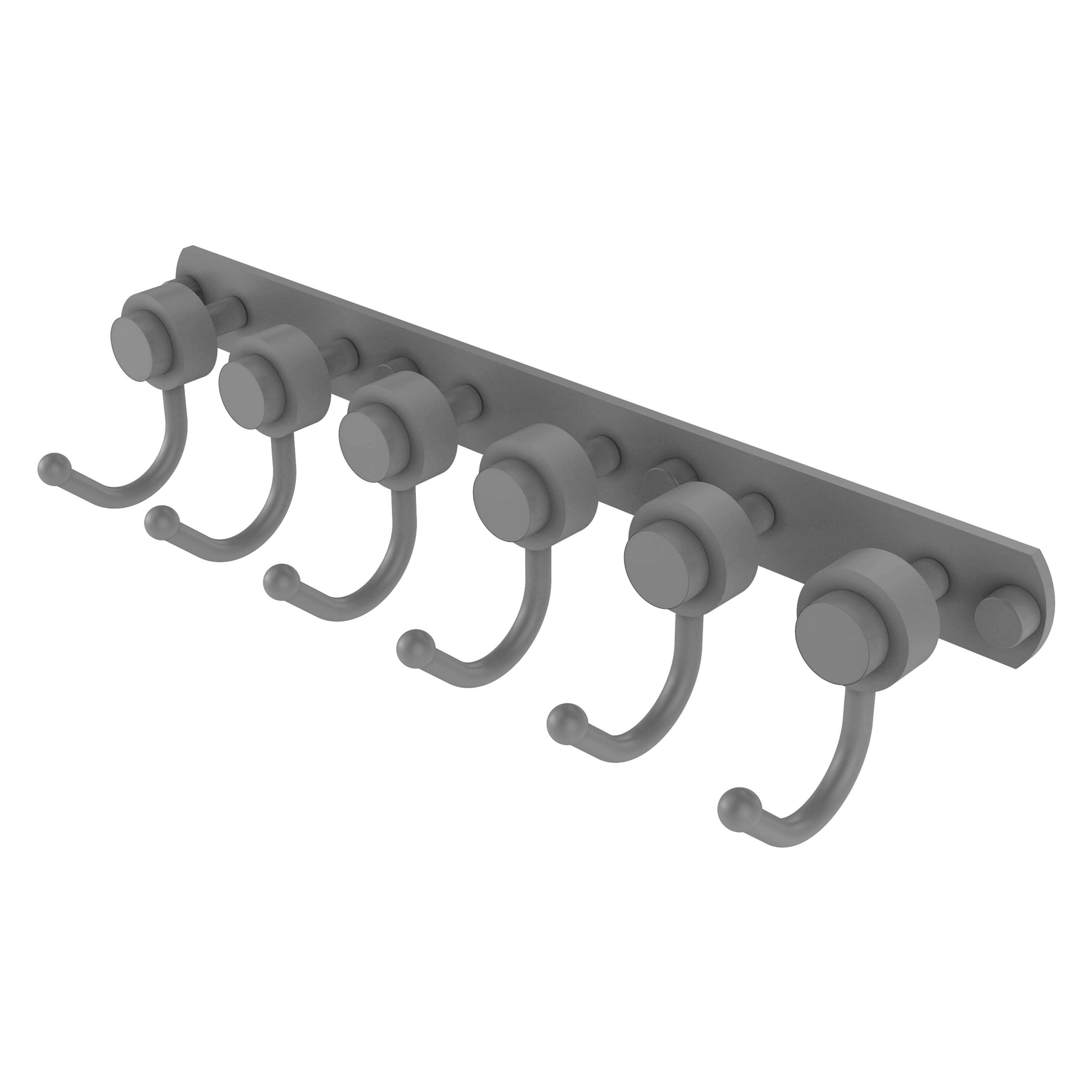 Gancho para toallas de montaje en pared de 6 ganchos en acabado gris mate Mercurio Allied Brass 920-6-GYM