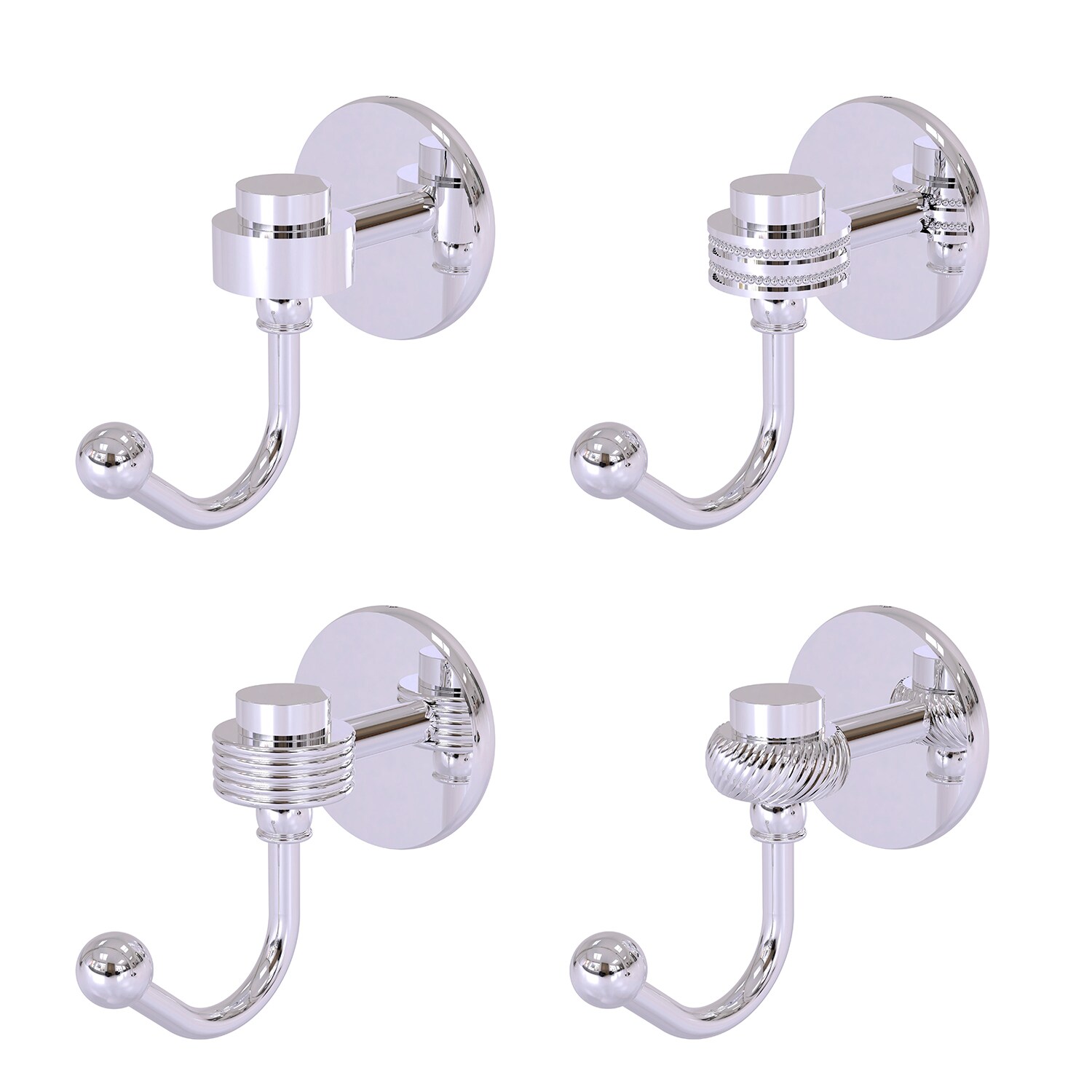 Gancho de Toalla de Pared de Pared Individual en Cromo Pulido Orbit One de Brass Satellite para Montaje 7120-PC