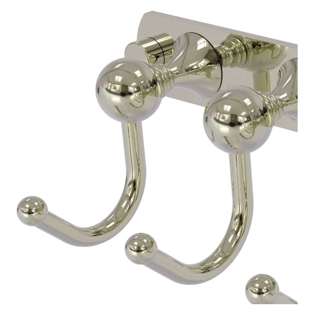 Gancho de pared con 6 ganchos de toalla de níquel pulido Shadwell Allied Brass