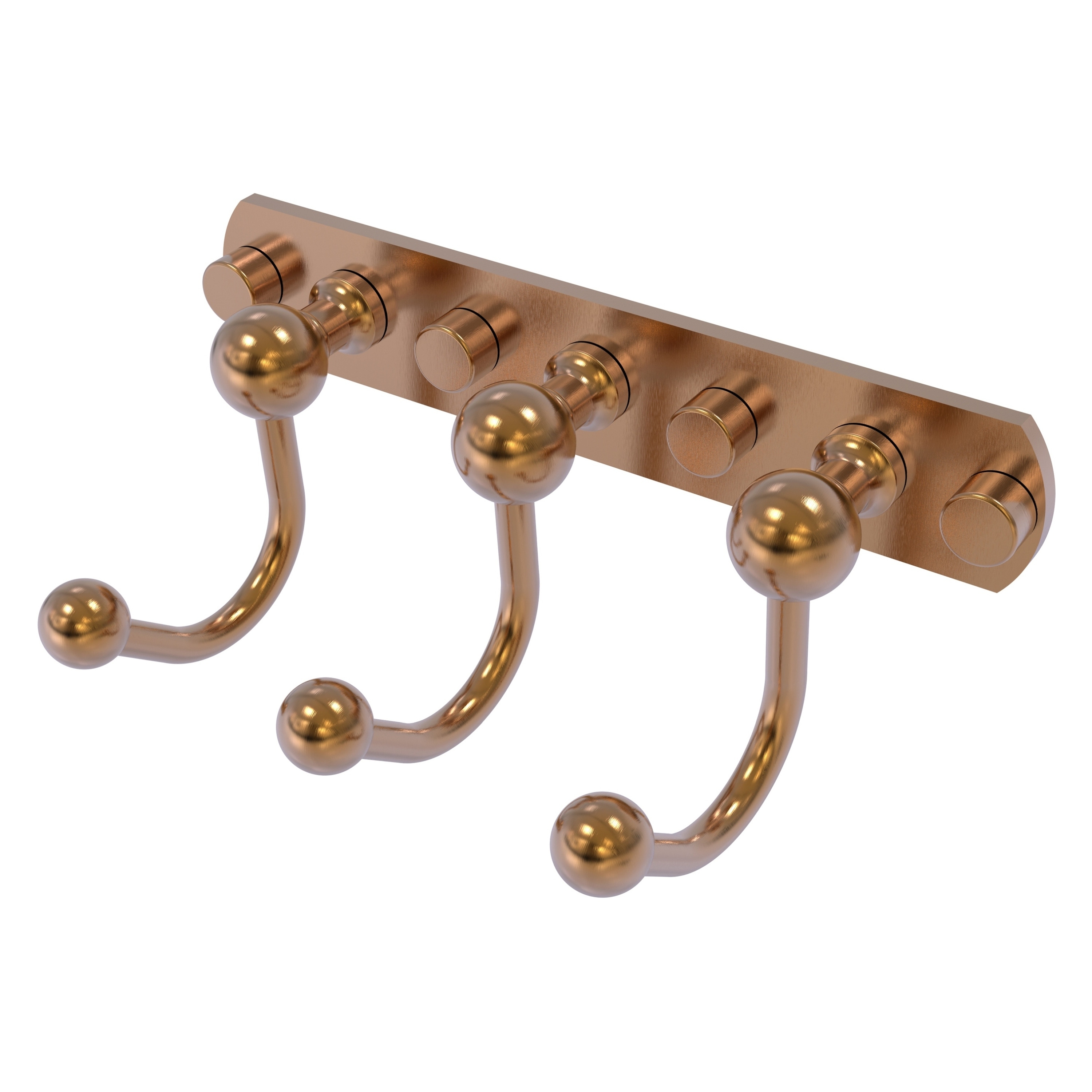 Perchero de Toallas de Pared con Triple Gancho en Bronce Cepillado Línea Prestigio Skyline de Brass Allied