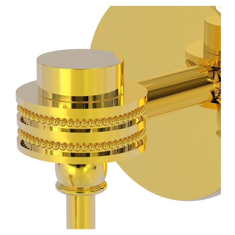 Percha de pared para toalla de latón pulido estilo Satellite Orbit One de Allied Brass con un solo gancho - 7120D-PB