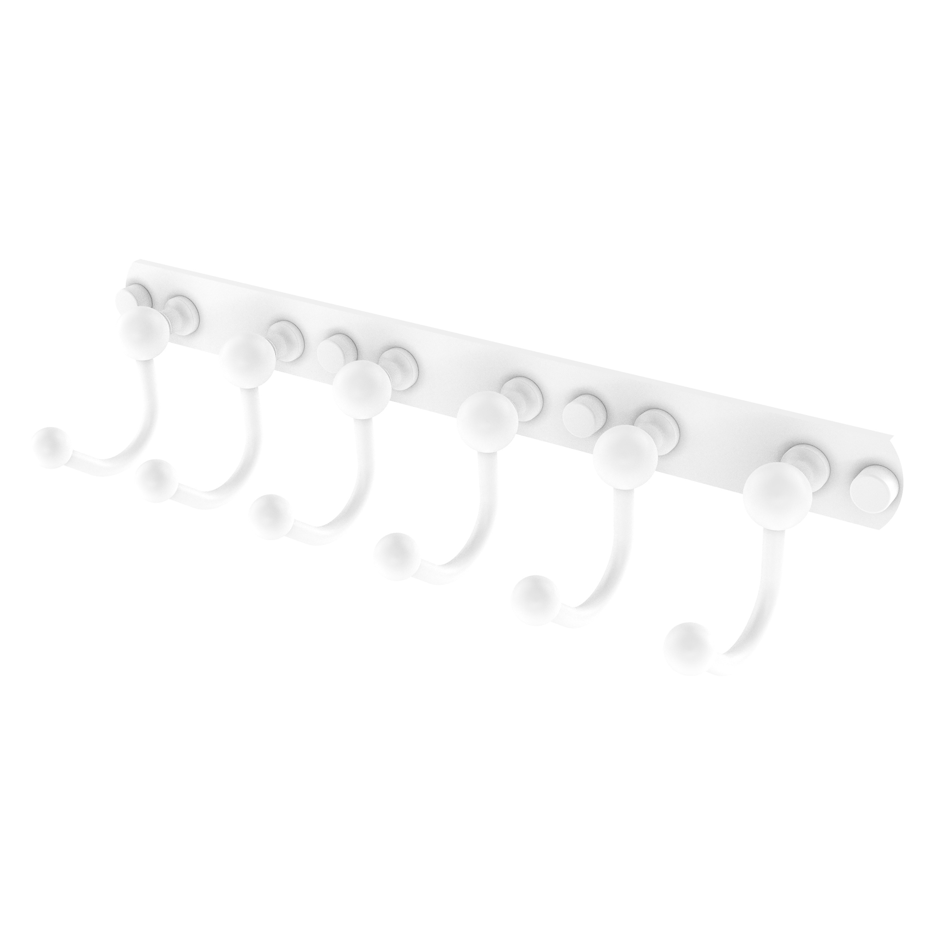Gancho de Toalla Montado en Pared de 6 Ganchos en Blanco Mate Prestige Skyline de Brass Allied