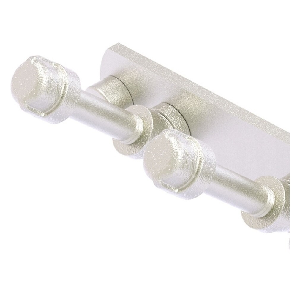 Colgador de toallas de montaje en pared de 6 ganchos de níquel satinado, línea Pipeline de Allied Brass