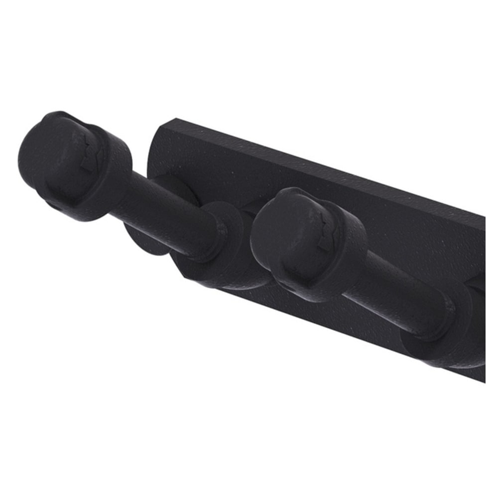 Colgador de Toallas de Pared con 6 Ganchos en Negro Mate de Línea de Tuberías de Latón Aliado
