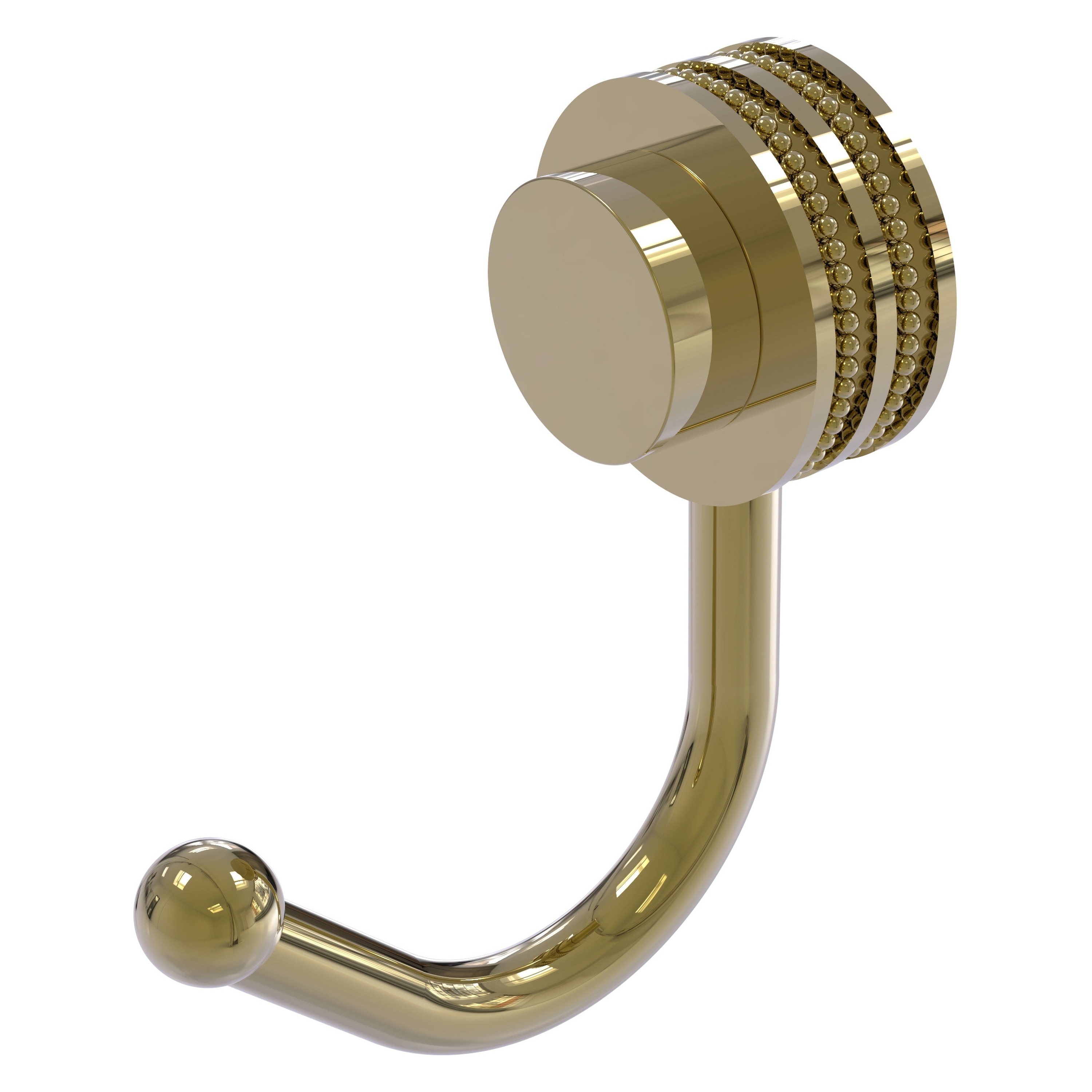 Percha de toalla de montaje en pared de latón sin barnizar Allied Brass Venus - Gancho simple 420D-UNL