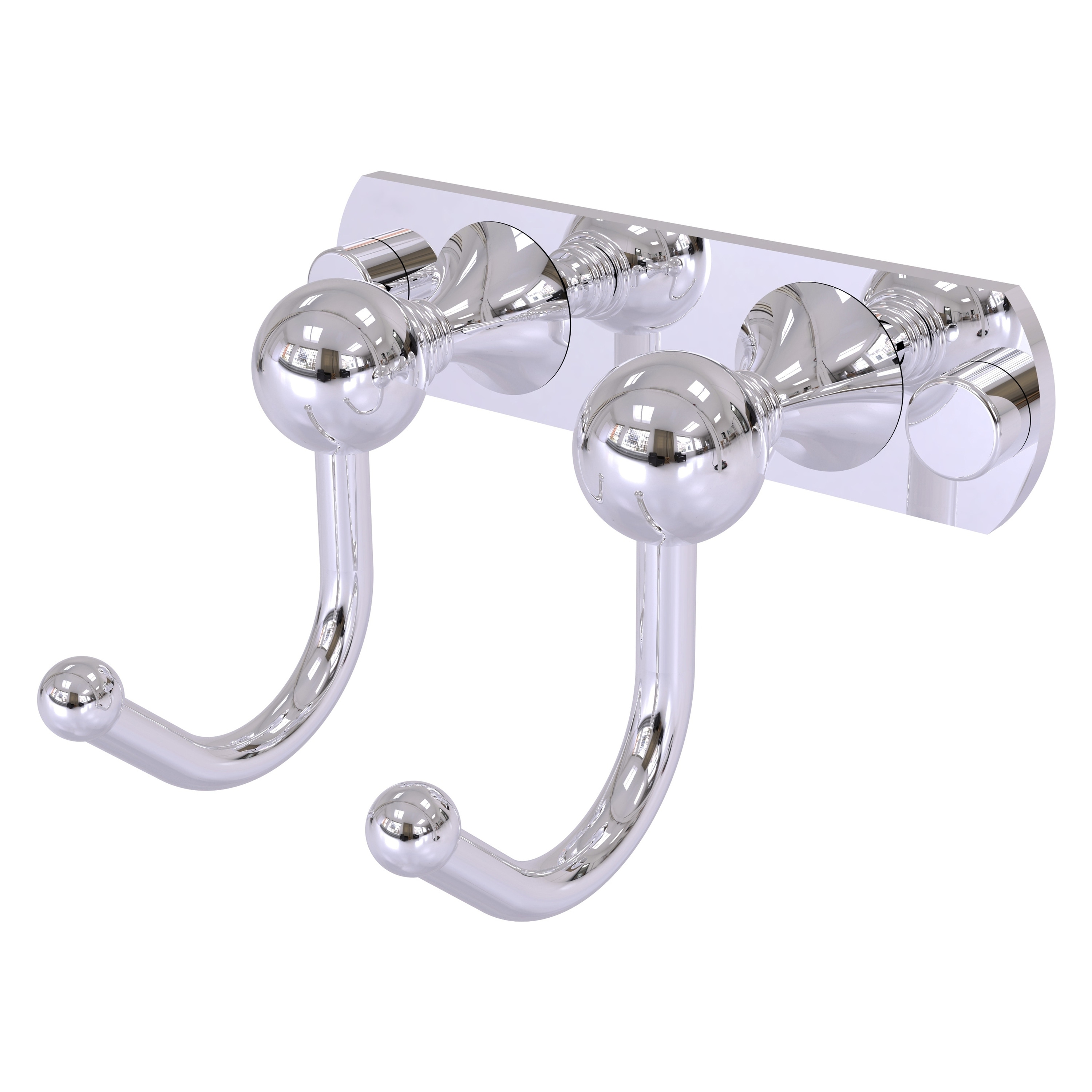 Colgador doble de toallas de pared con gancho en cromo pulido Allied Brass Shadwell