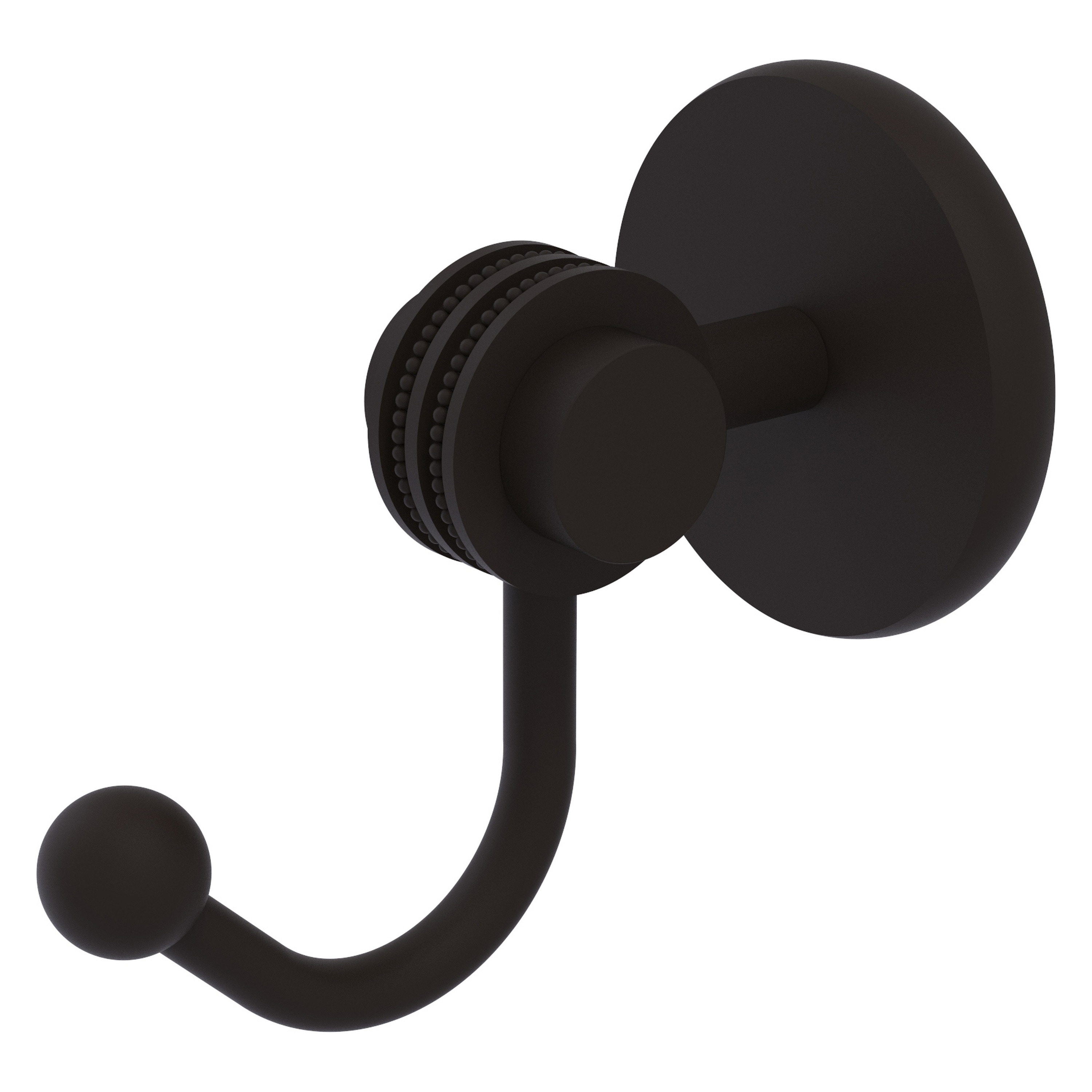 Gancho de toalla montado en la pared de bronce frotado con aceite Allied Brass Satellite Orbit Two.