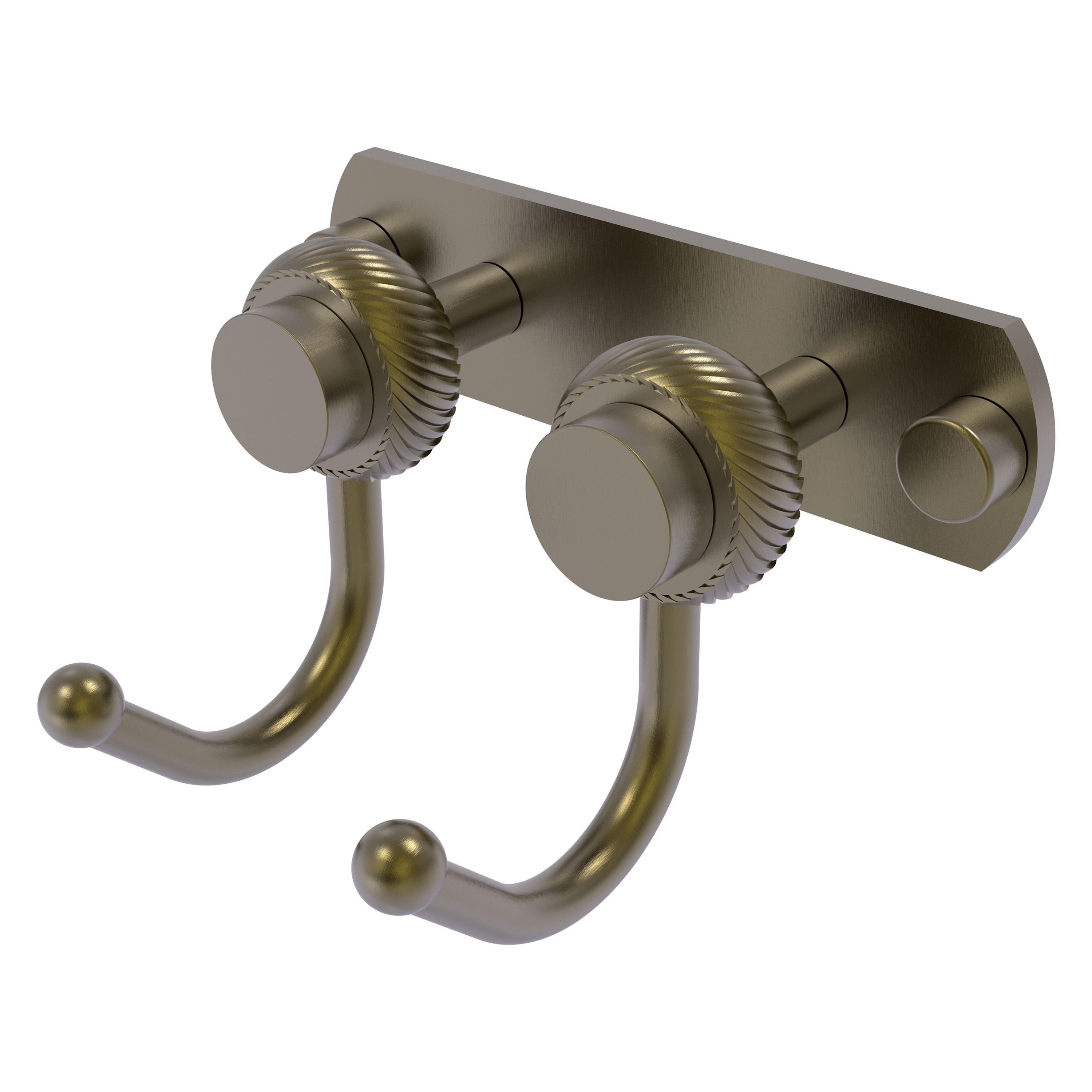 Gancho doble para toallas montado en la pared en latón antiguo de mercurio de Allied Brass 920T-2-ABR