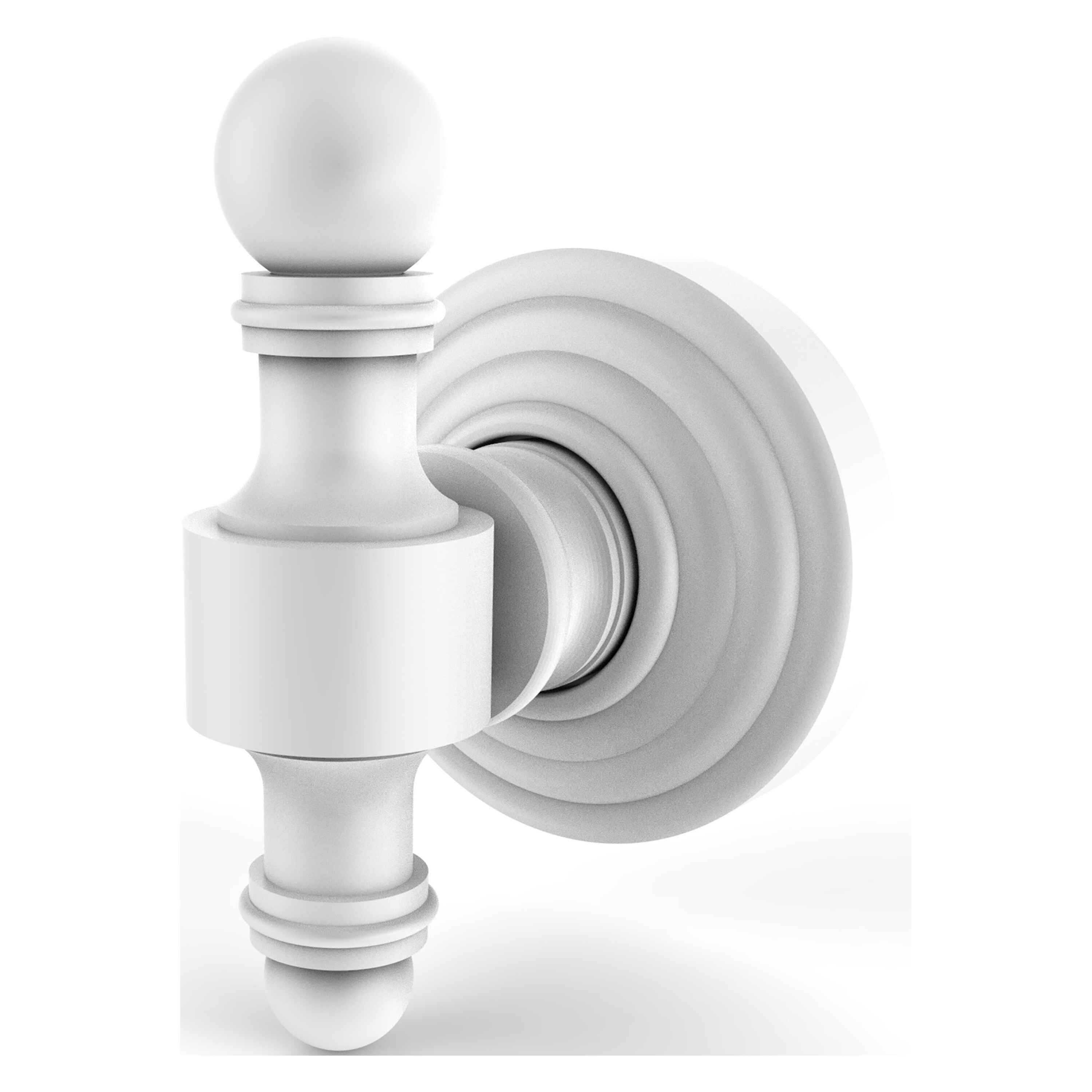 Gancho de Toalla de Pared Individual Matte Blanco con Estilo Retro Wave de Latón Aliado RW-20-WHM