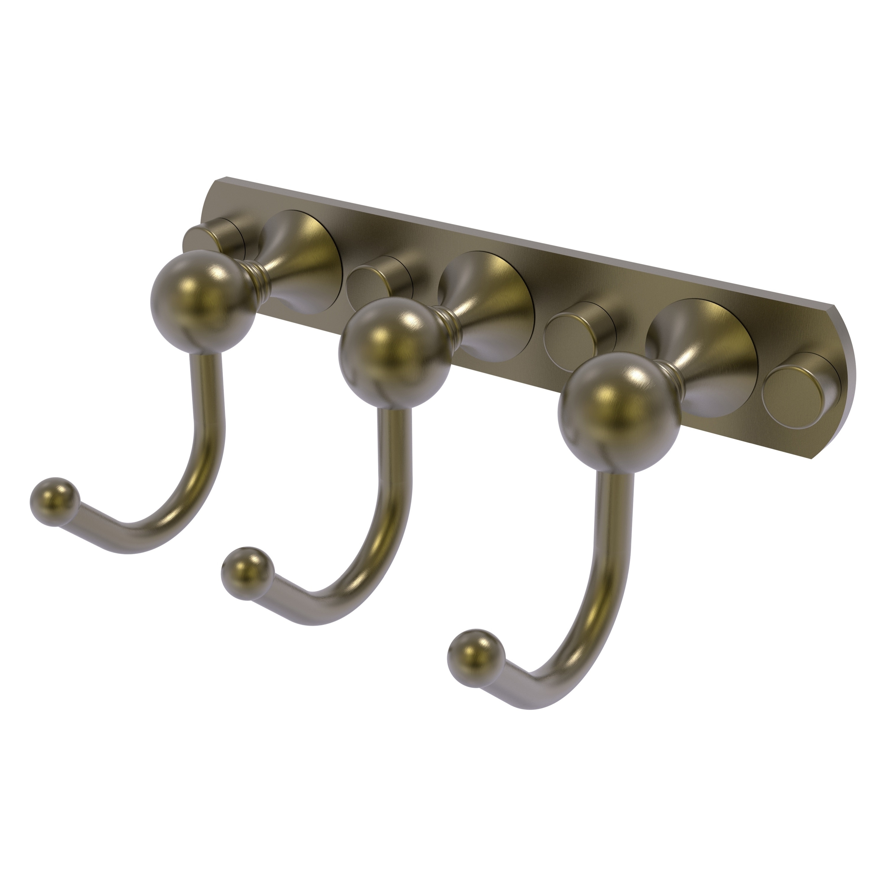 Colgador de Toallas de Pared con Triple Gancho en Latón Antiguo Shadwell de Allied Brass