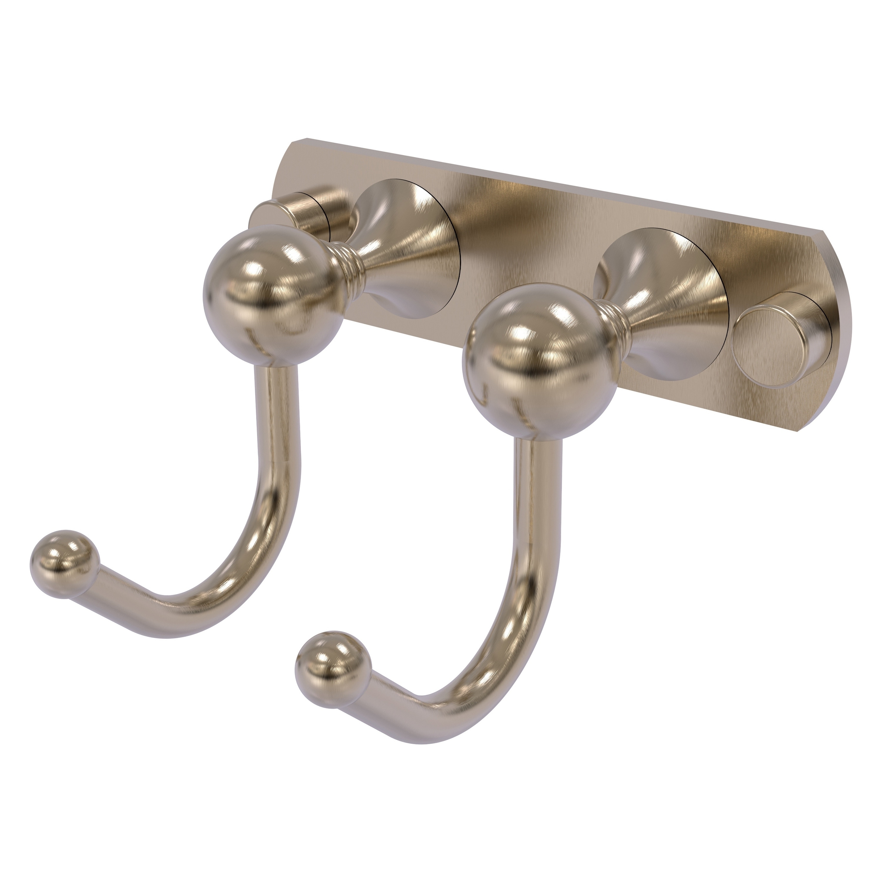 Gancho para toallas montado en la pared de doble gancho en peltre antiguo Allied Brass Shadwell