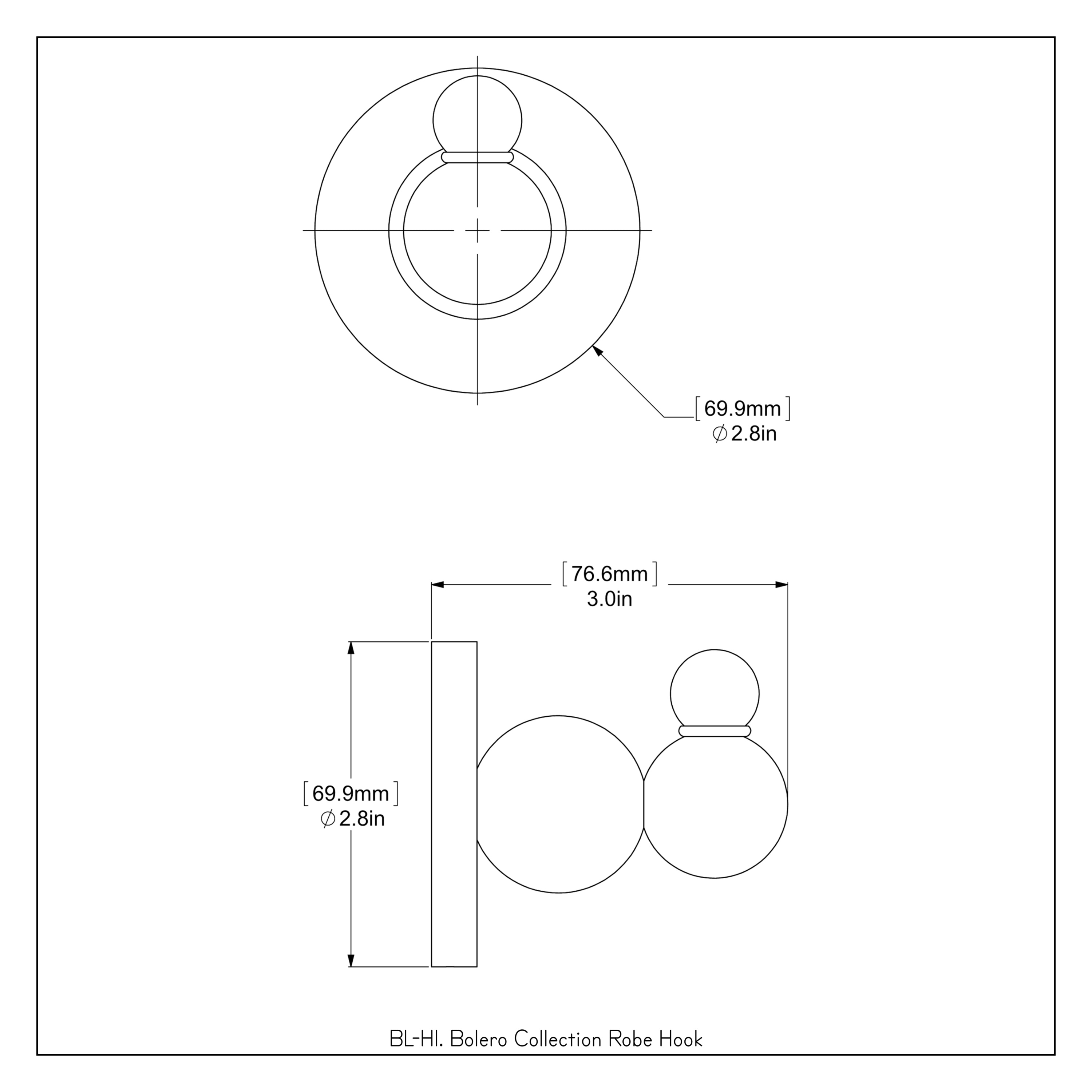 Colgador de toallas de pared individual en blanco mate - modelo Bolero