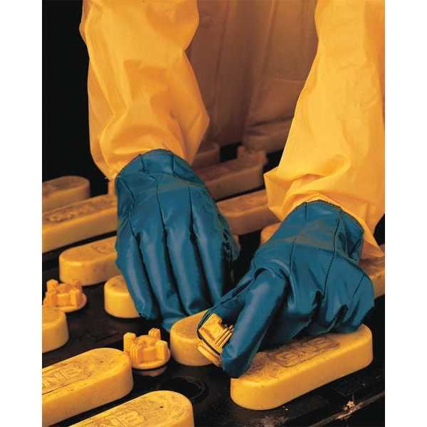 Mcr Safety 9" Guantes Resistentes a Químicos, Nitrilo, M, Paquete de 12 - 9700M