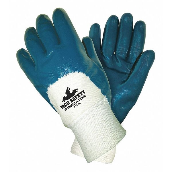 Mcr Safety 9" Guantes Resistentes a Químicos, Nitrilo, M, Paquete de 12 - 9700M
