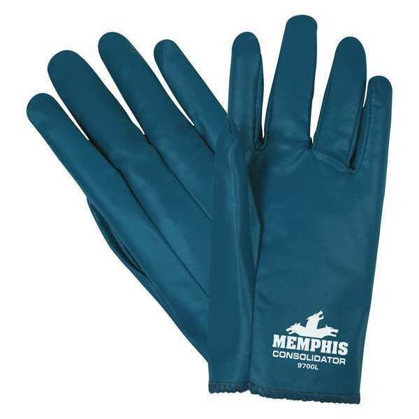 Mcr Safety 9" Guantes Resistentes a Químicos, Nitrilo, M, Paquete de 12 - 9700M
