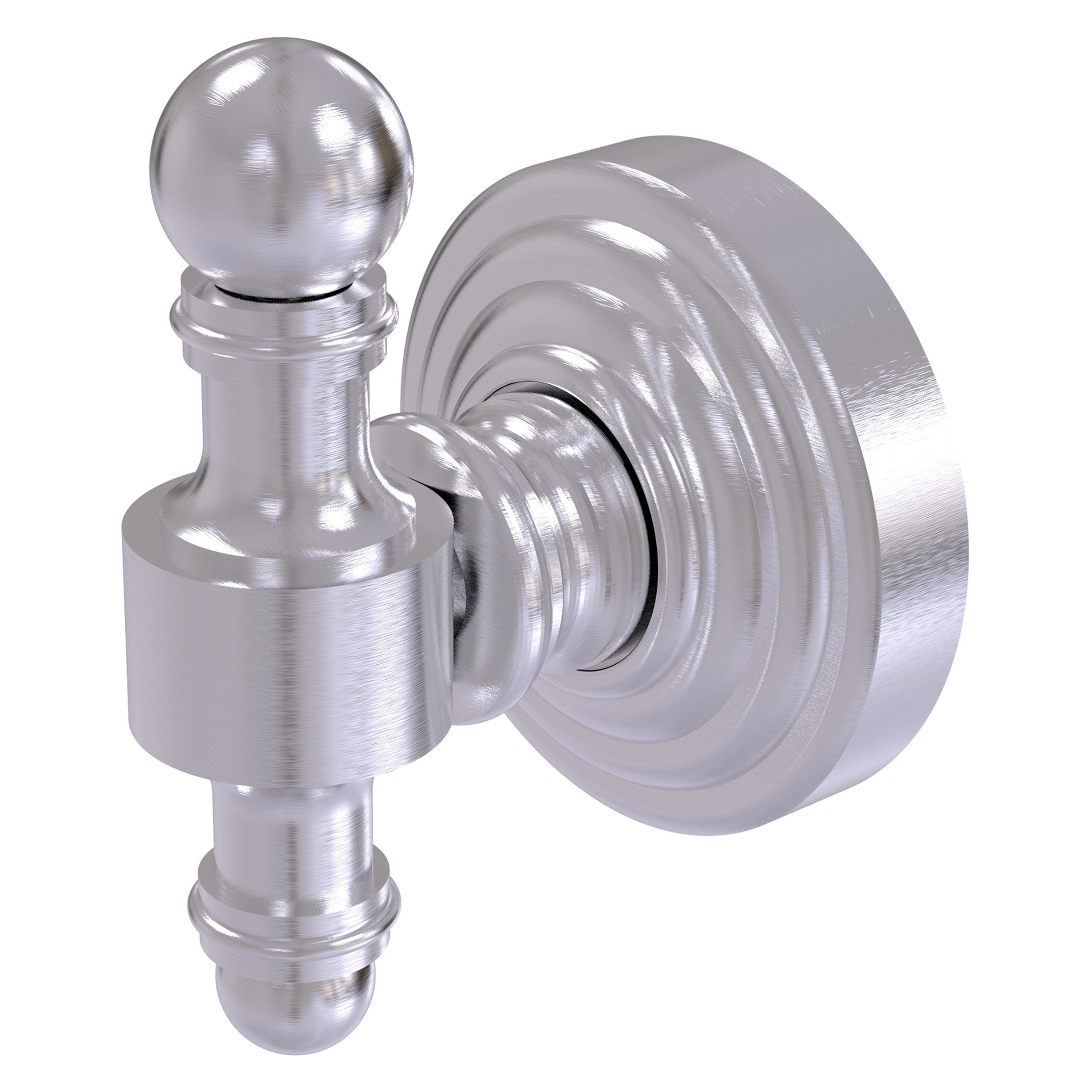 Percha de toalla de montaje en pared Allied Brass Retro Wave cromada con acabado satinado de un solo gancho RW-20-SCH.