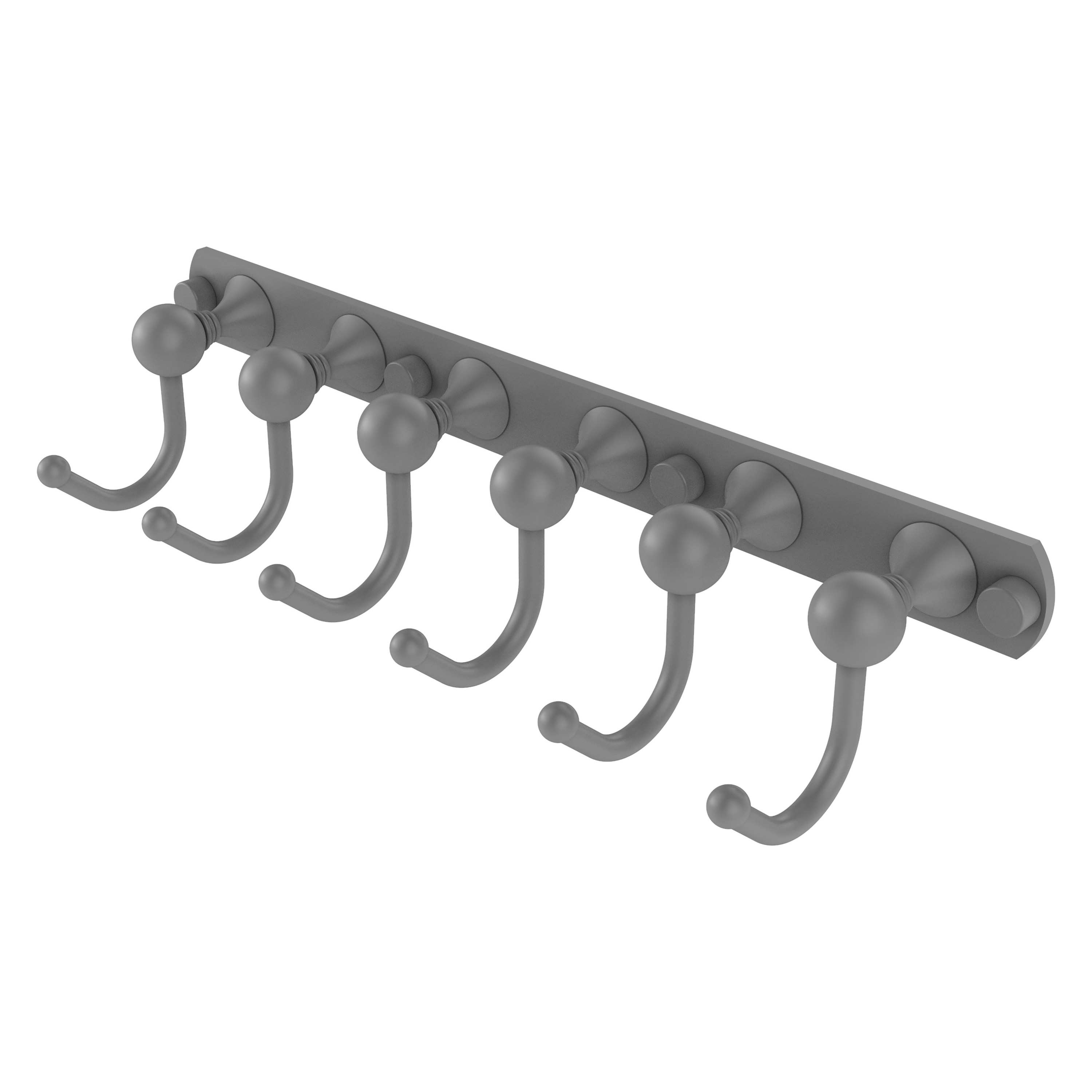 Percha de toalla de pared con 6 ganchos en color gris mate Allied Brass Shadwell - SL-20-6-GYM