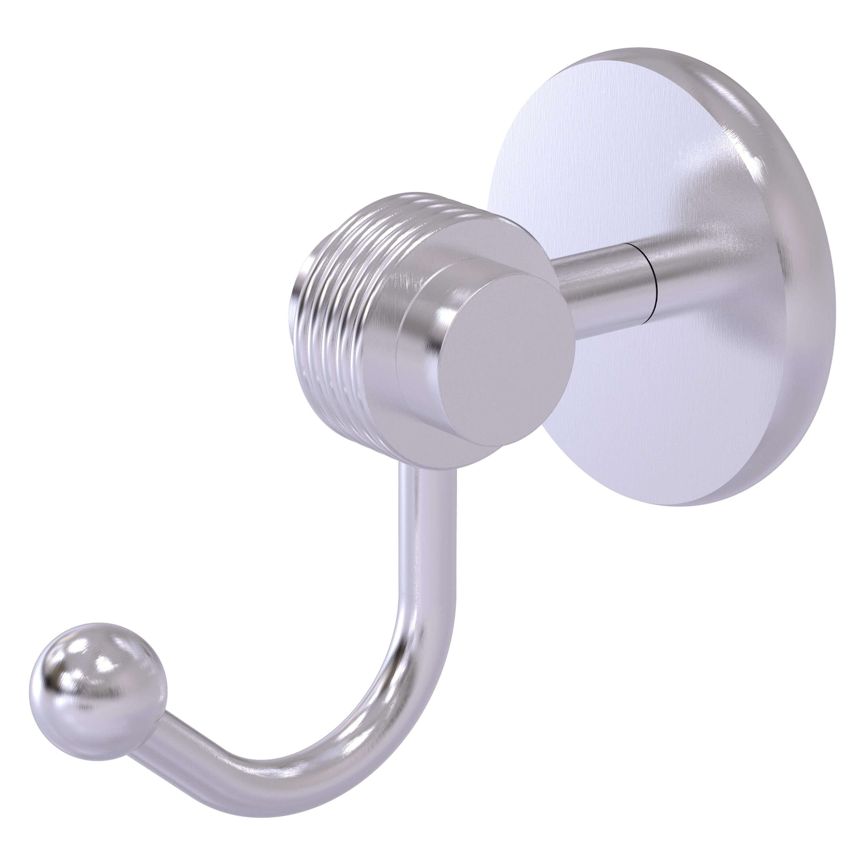 Gancho para toalla de montaje en pared de satín cromado de Allied Brass Satellite Orbit Two de un solo gancho 7220G-SCH