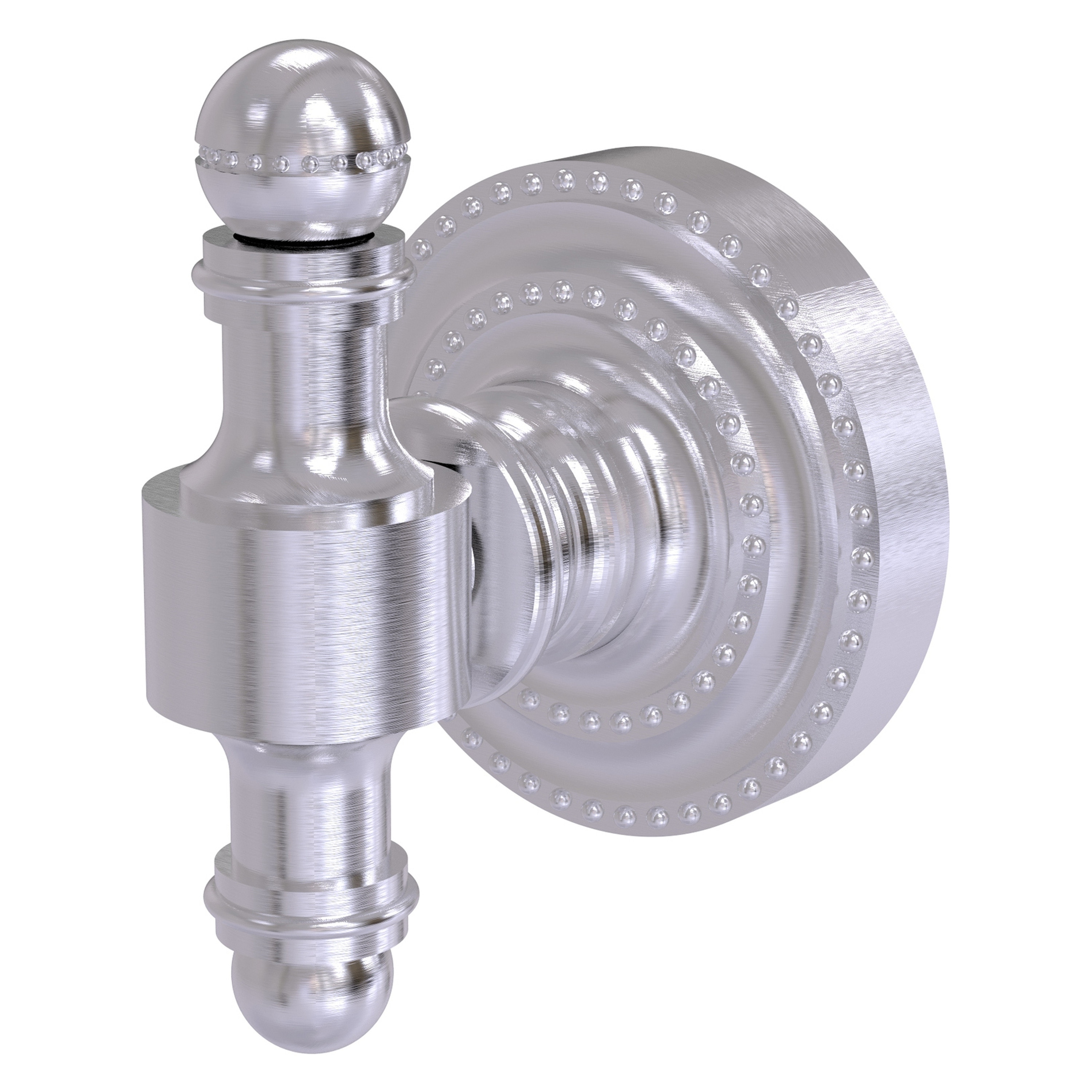 Colgador de toallas de montaje en pared individual con gancho en cromo satinado de Allied Brass Retro Dot
