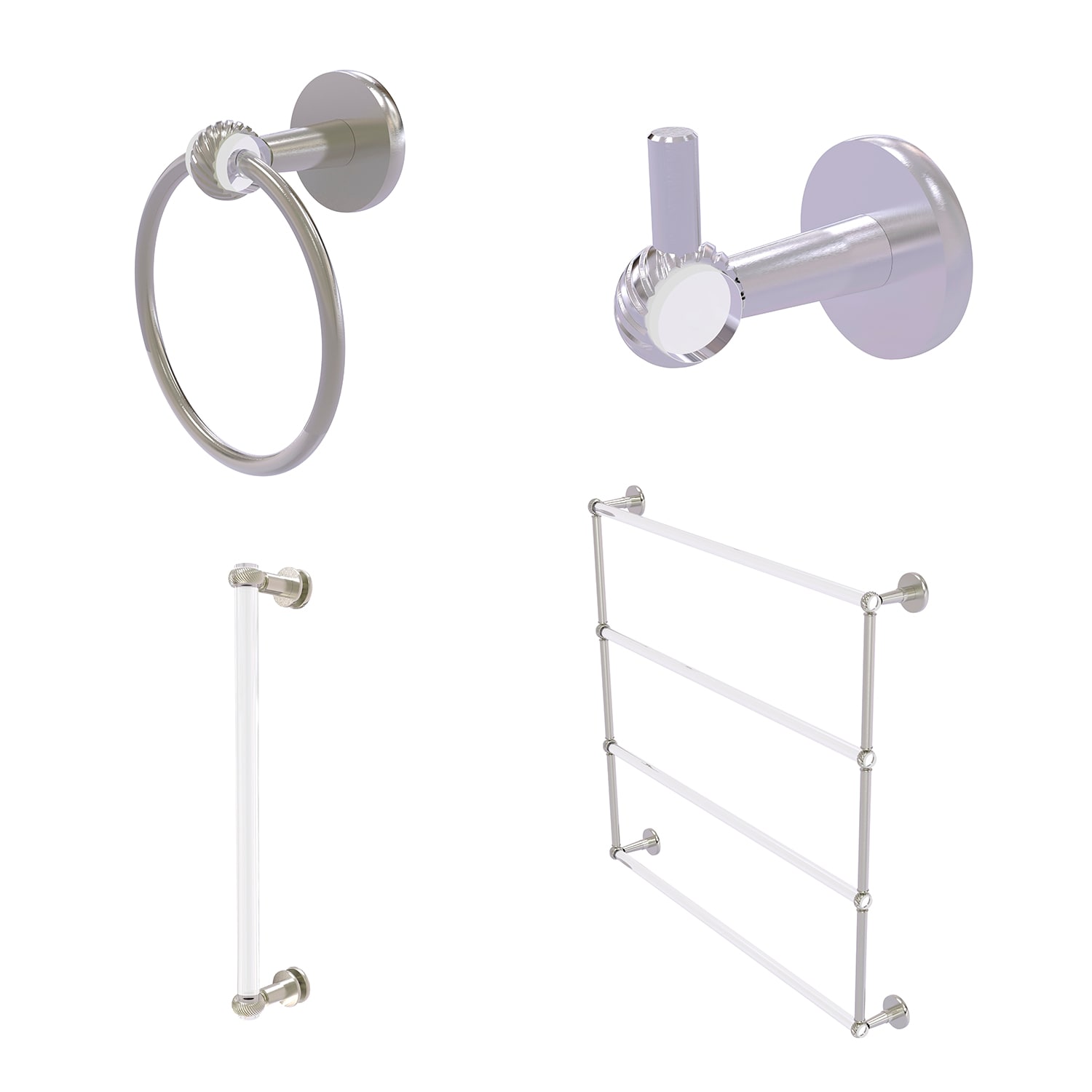 Colgador de Toalla de Pared de Satin Nickel con Gancho Único Clearview de Allied Brass