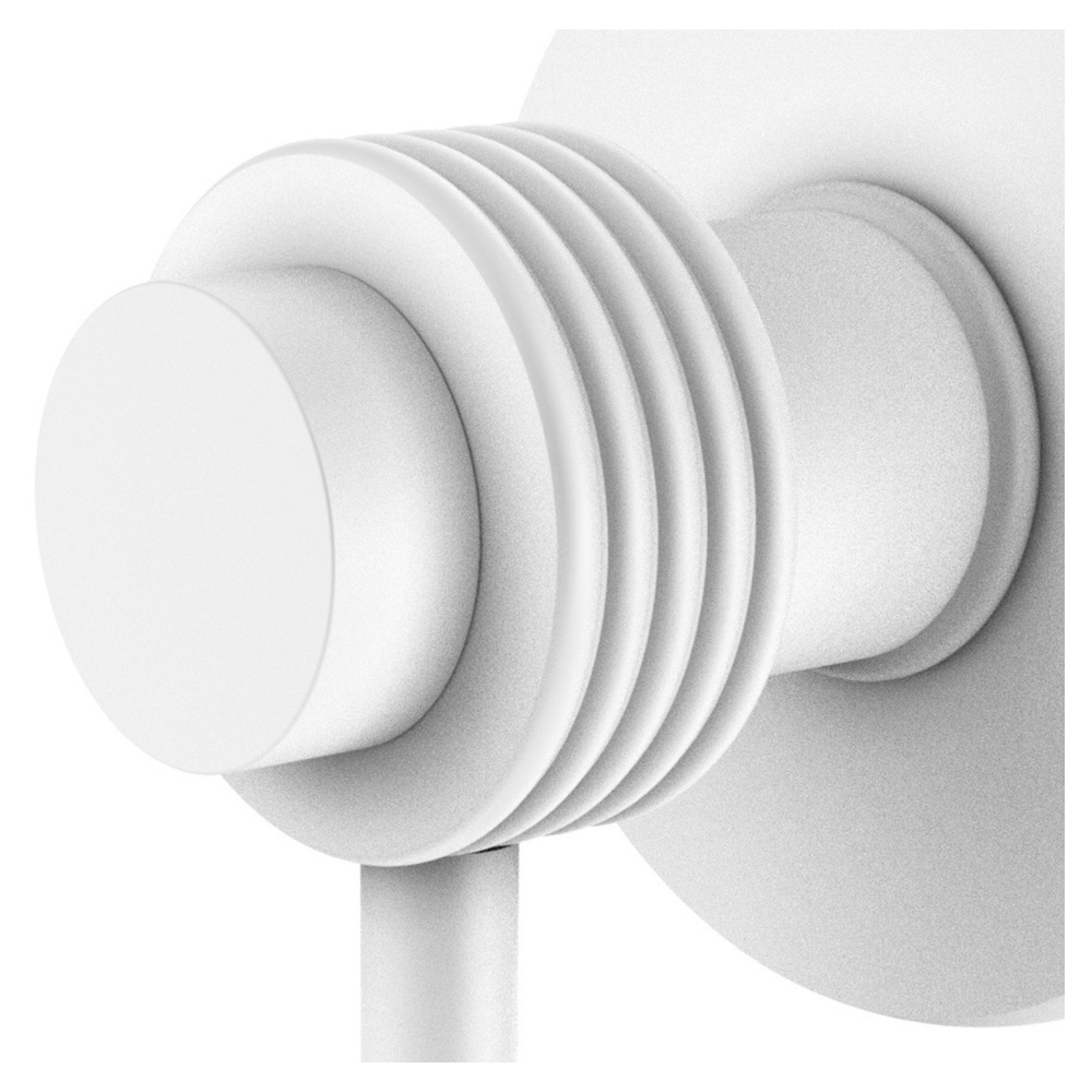 Colgador de Toalla de Pared Individual en Blanco Mate para Baño.