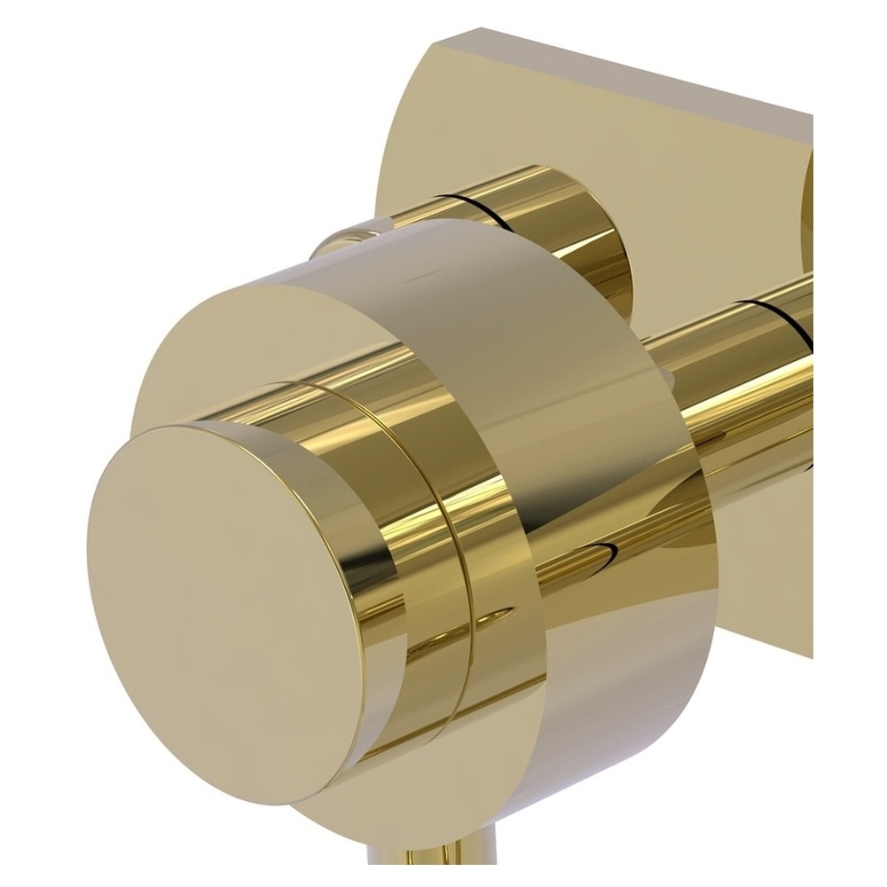 Colgador de toallas de montaje en pared de latón sin lacar Allied Brass Mercury con doble gancho