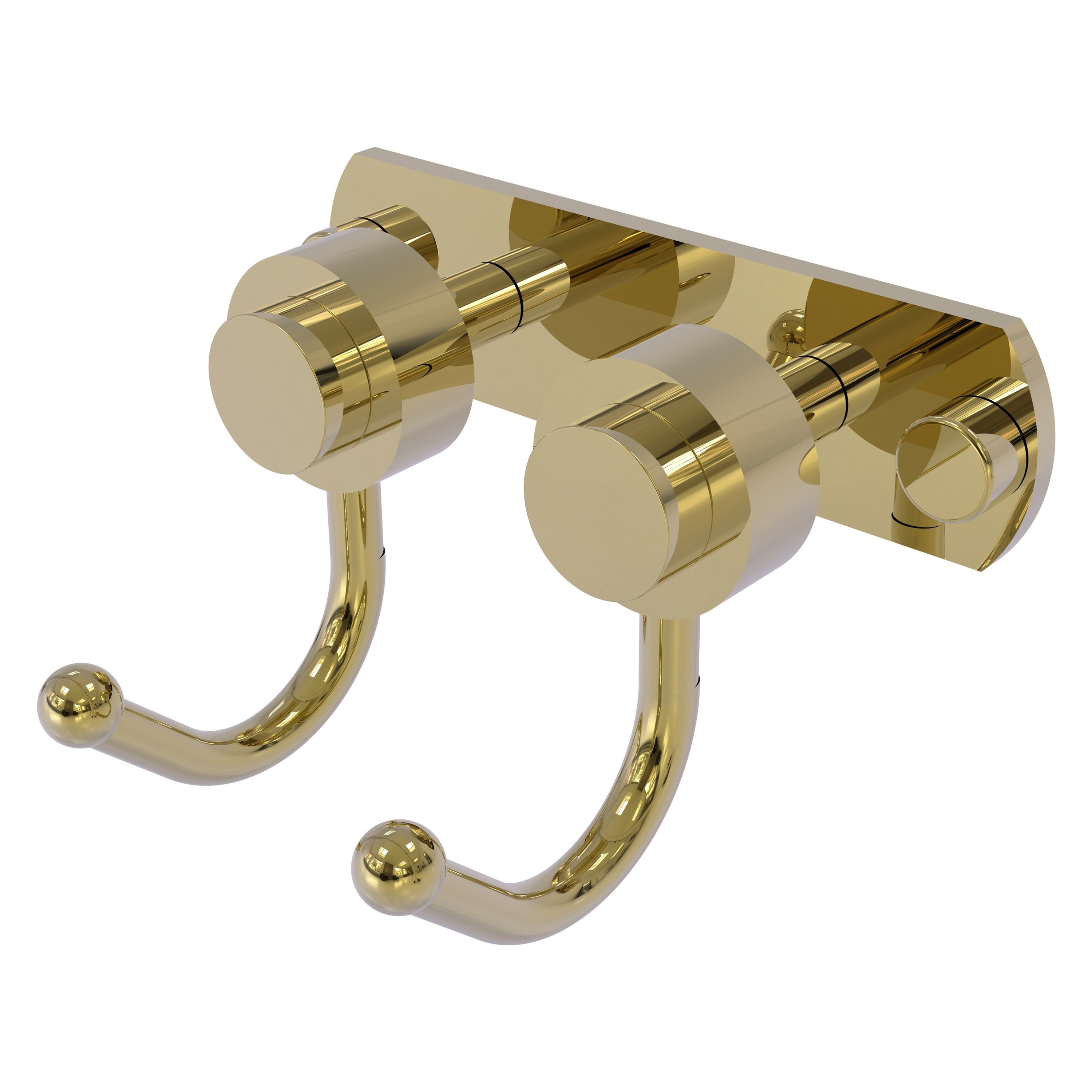 Colgador de toallas de montaje en pared de latón sin lacar Allied Brass Mercury con doble gancho