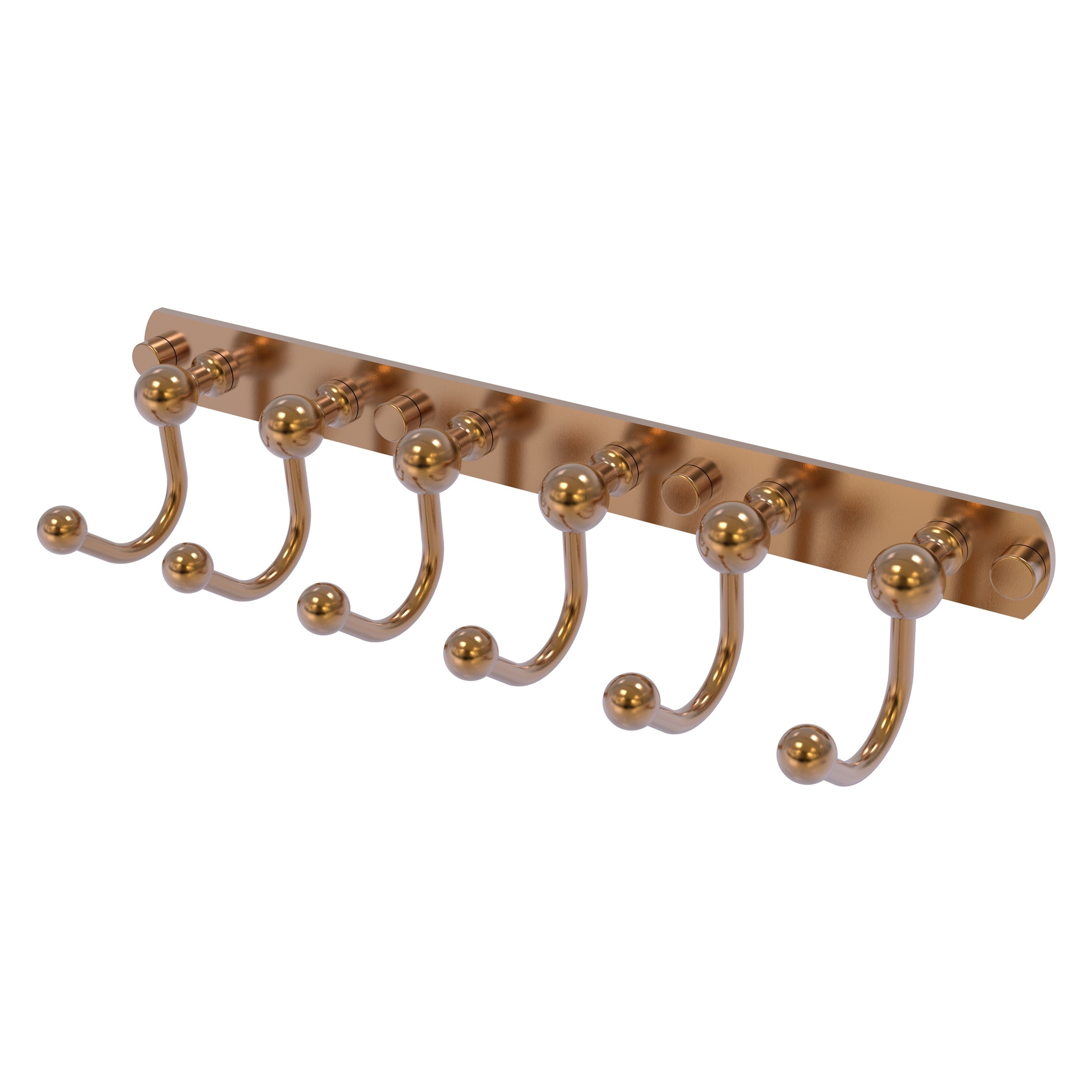 Gancho para toallas de montaje en pared Allied Brass Prestige Skyline en bronce cepillado con 6 ganchos
